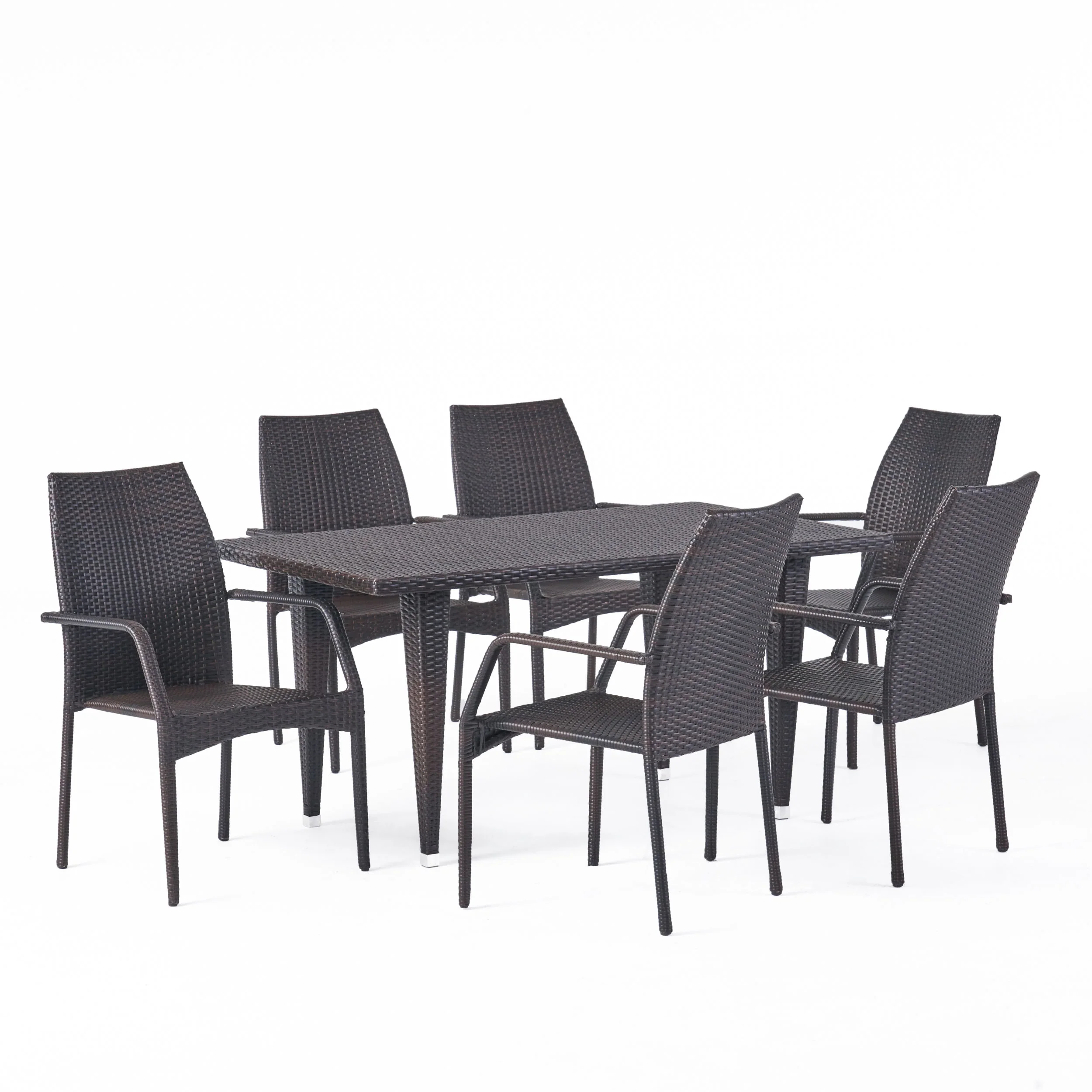 Michael 7-Piece Outdoor Wicker Dining Set - furnishings