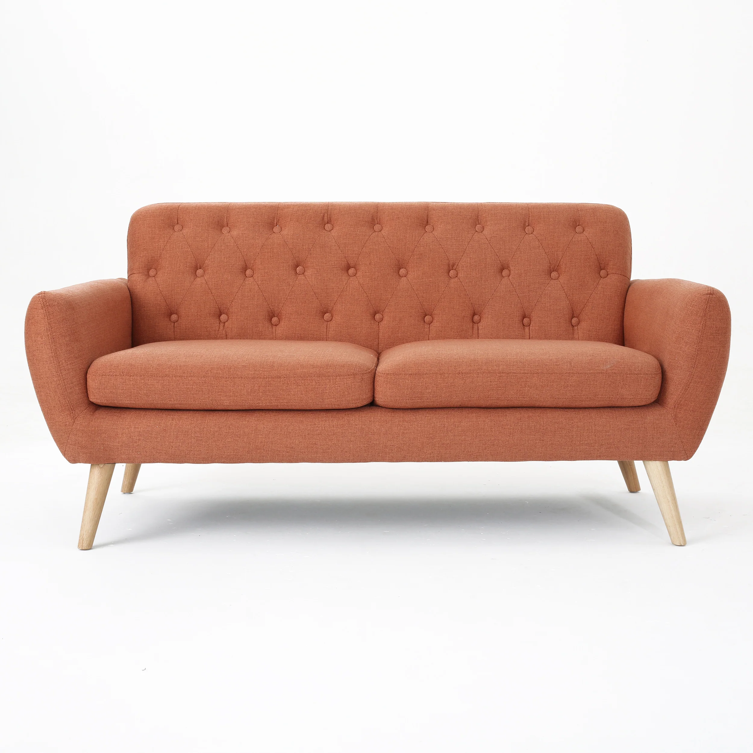 Alscot Mid Century Modern Fabric Tufted Oversized Loveseat - furnishings