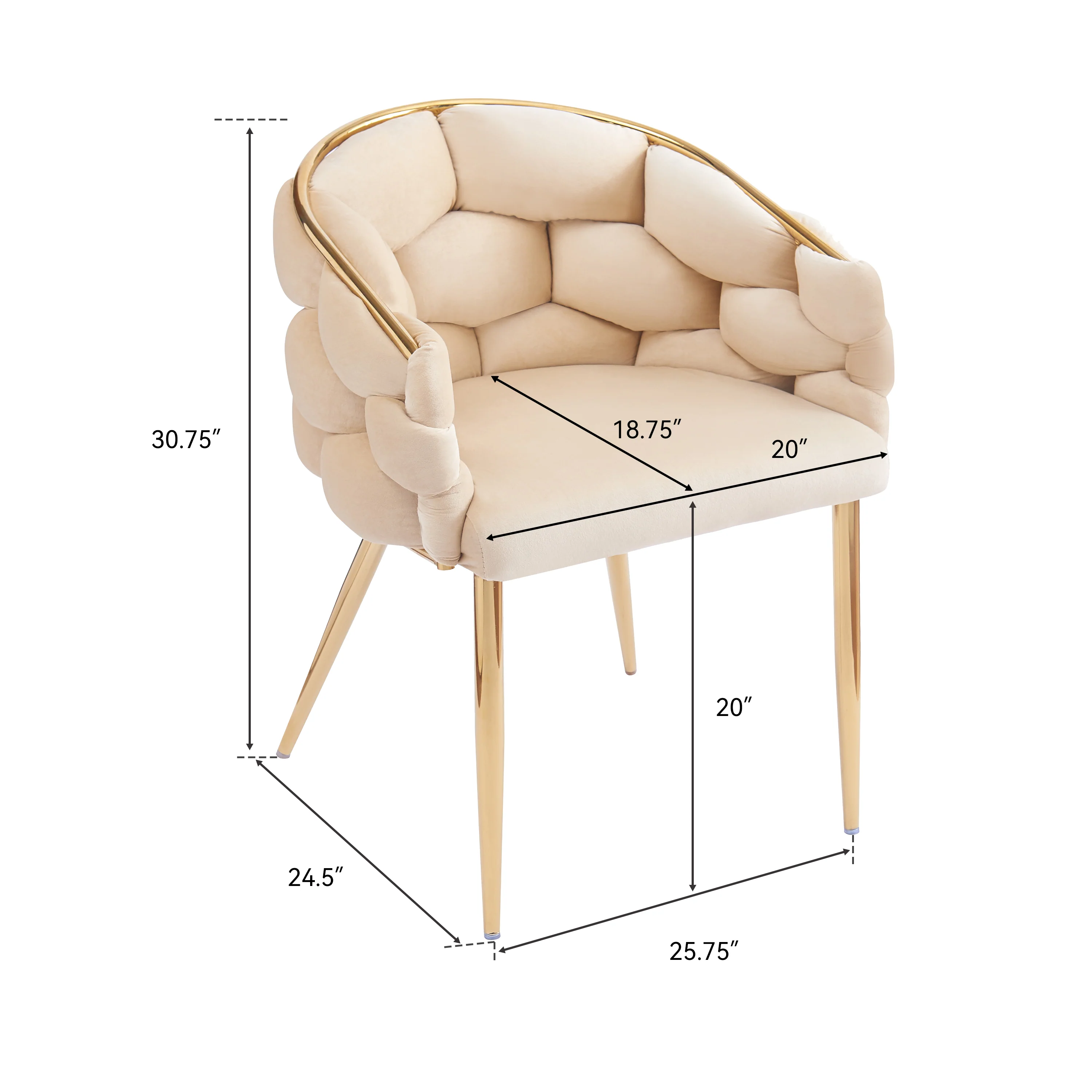 Cotorro Velvet Barrel Design Accent Chairs - furnishings