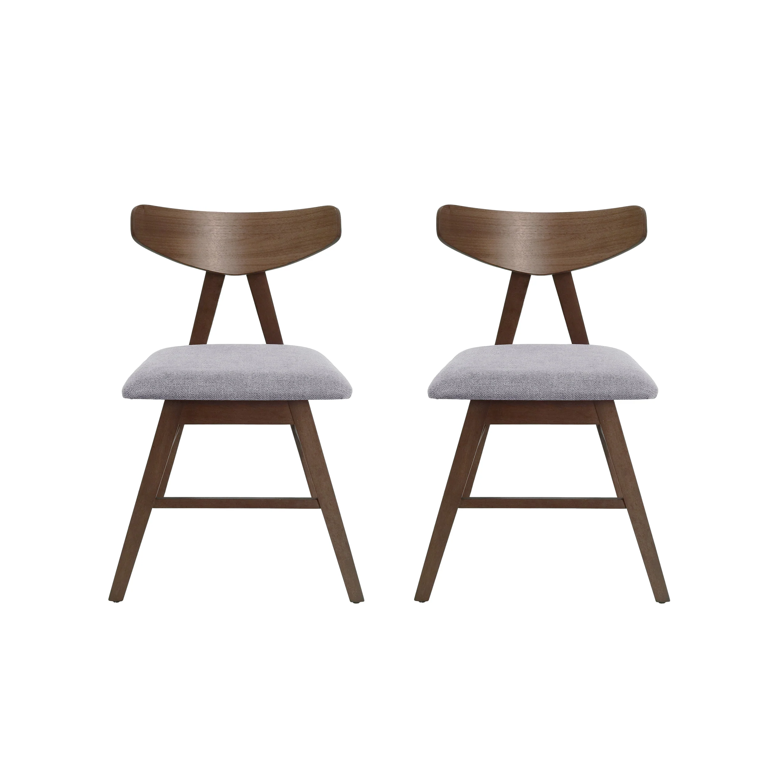 Sunapee Mid Century Modern Fabric Upholstered Wood Dining Chairs, Set of 2 - furnishings