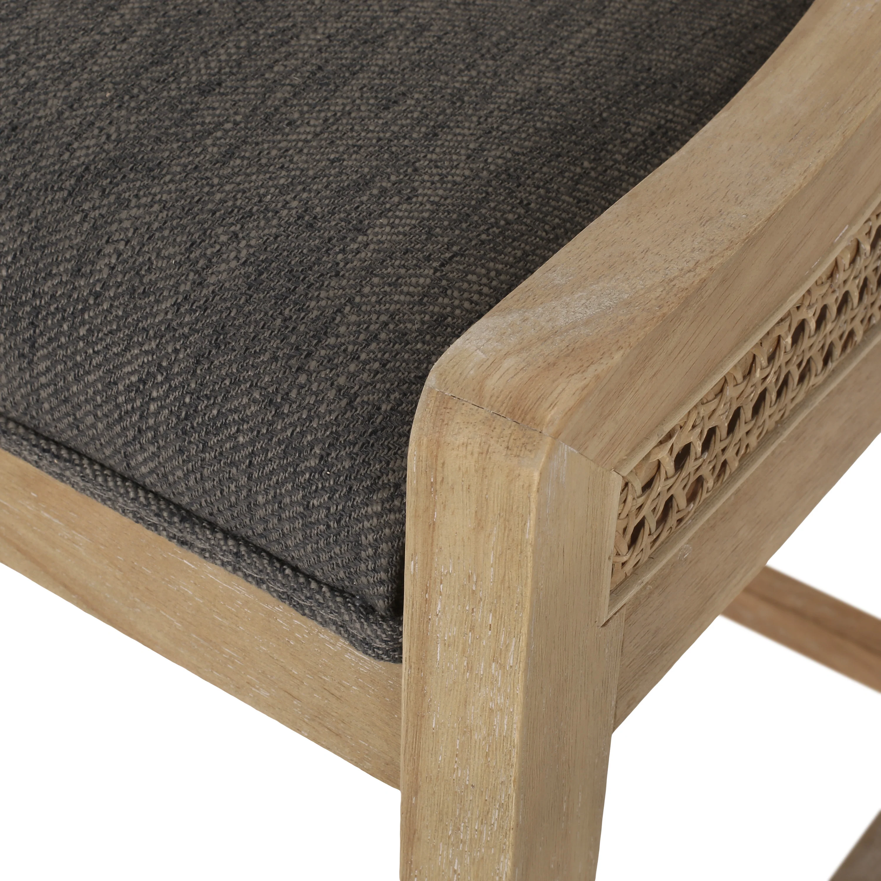Deville French Country Fabric Upholstered Wood and Cane 25.5 inch Counter Stools (Set of 2) - furnishings