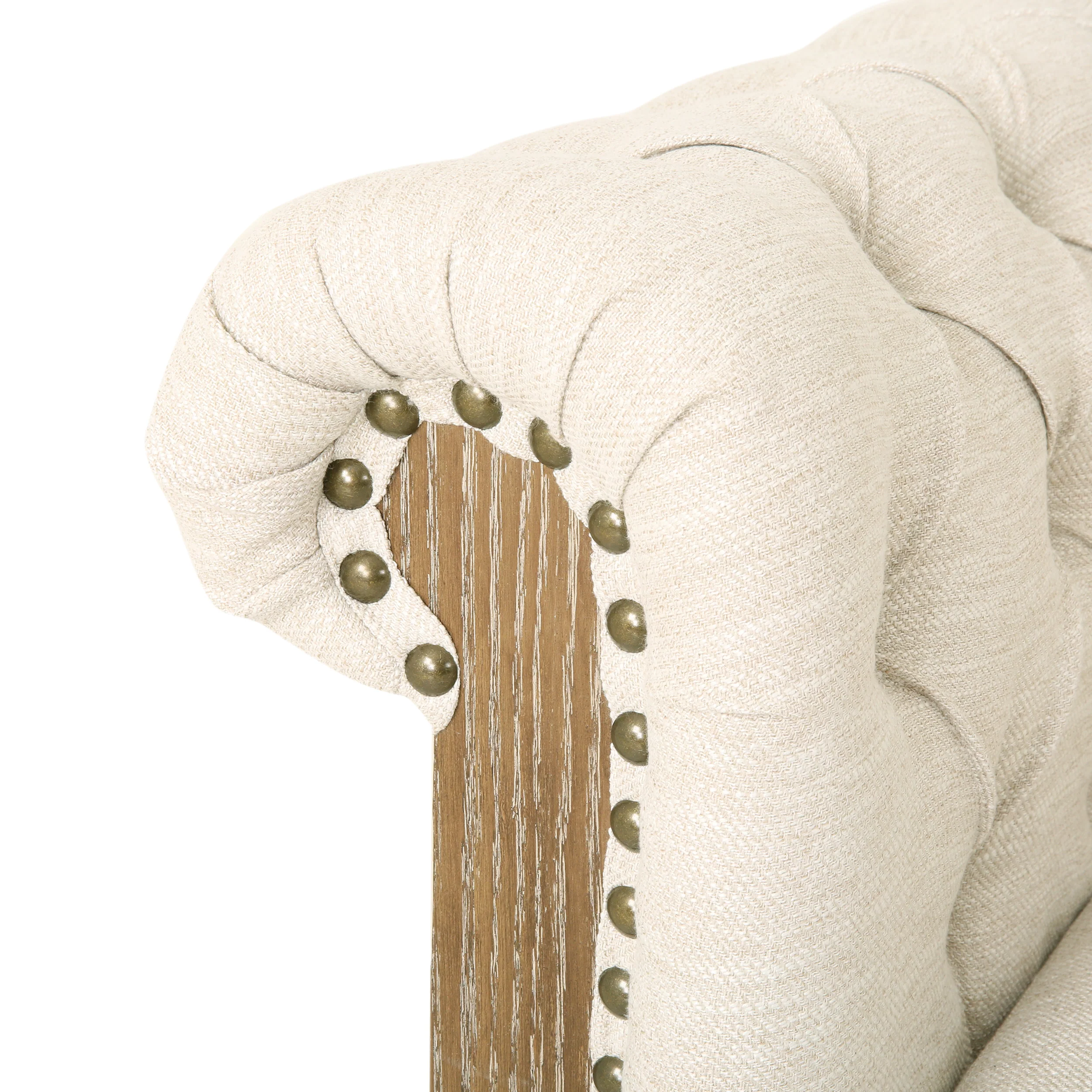 Alejandro Chesterfield Tufted Fabric 5 Seater Sectional Sofa with Nailhead Trim - furnishings