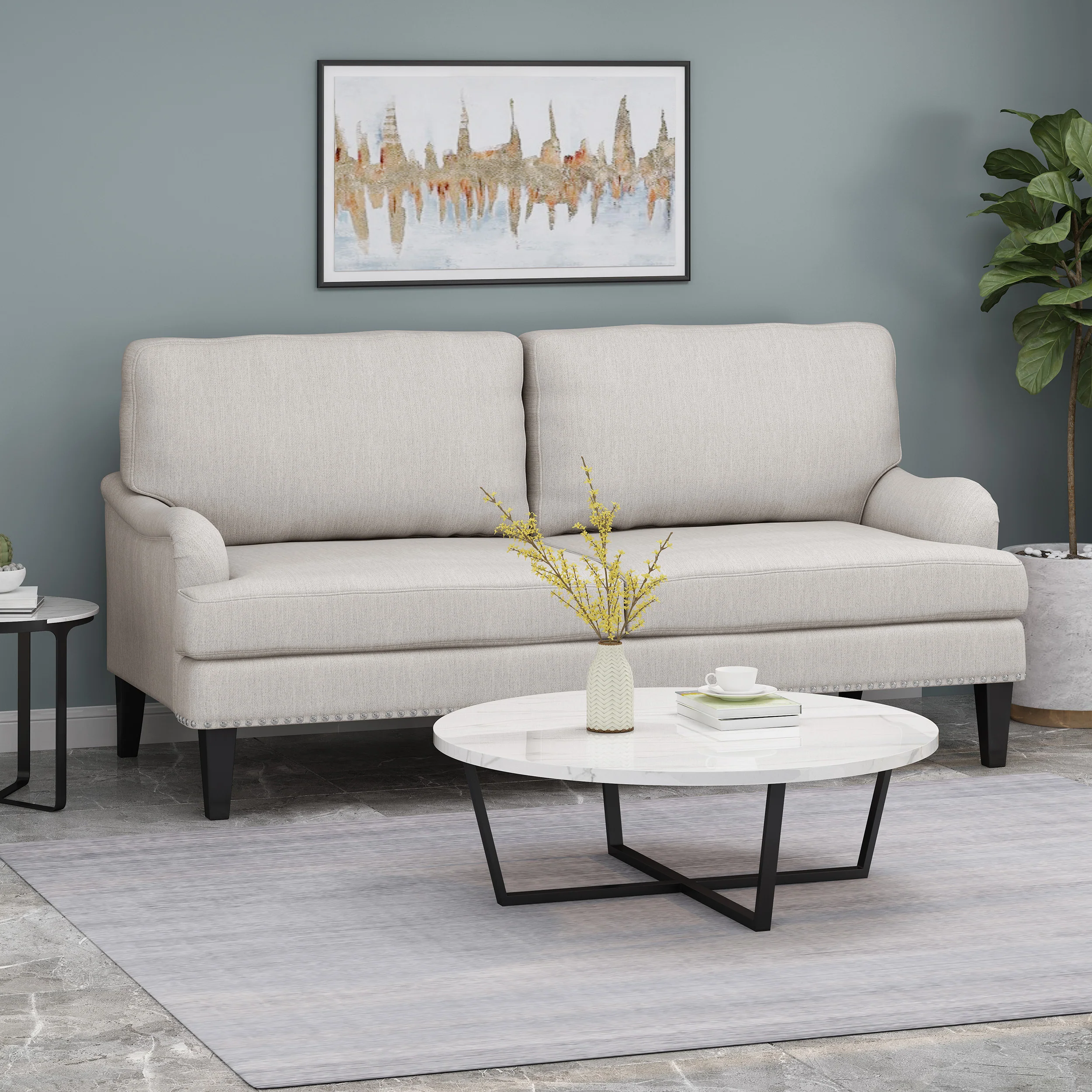 Karsyn Contemporary Fabric Loveseat - furnishings