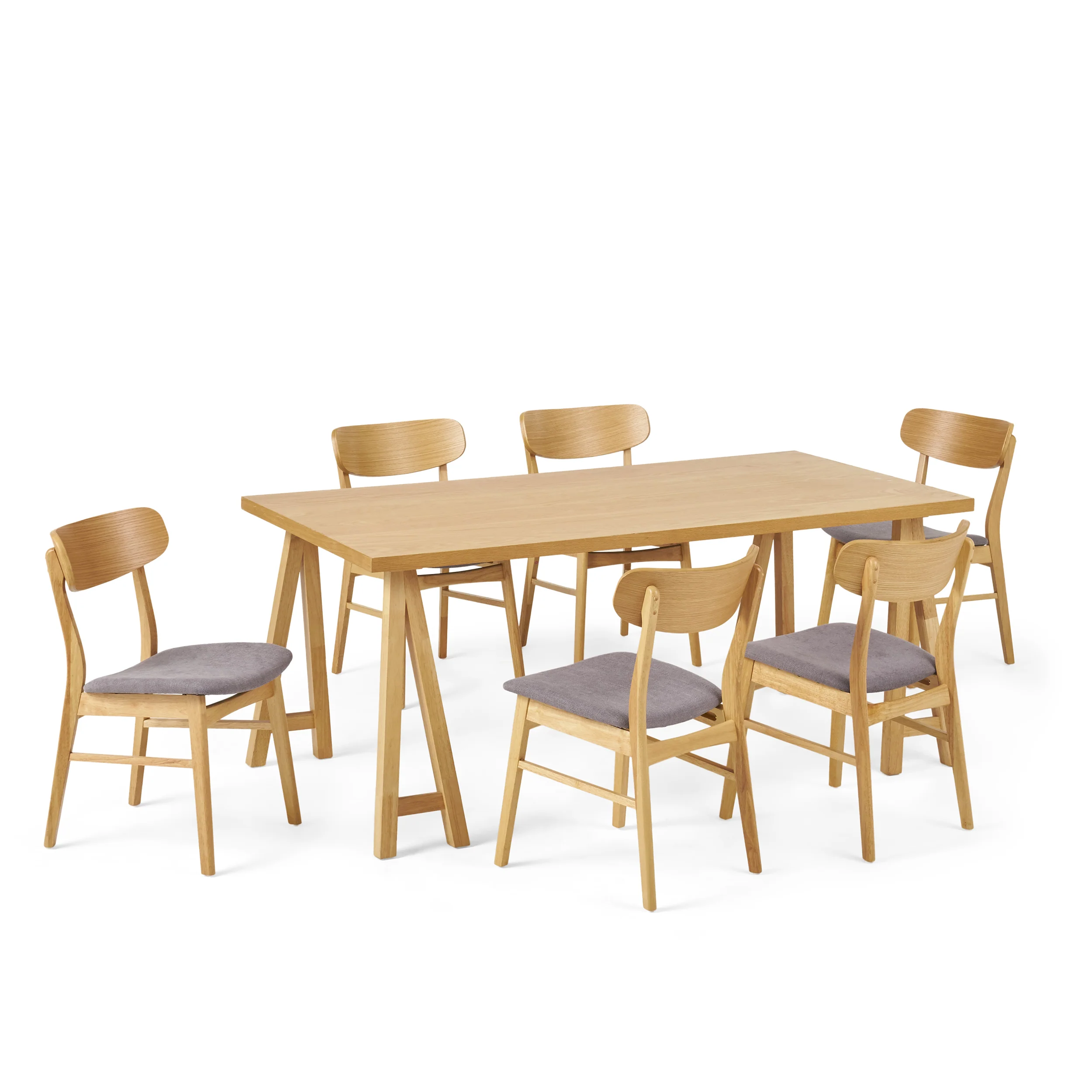 Alexis Mid-Century Modern 7 Piece Dining Set - furnishings