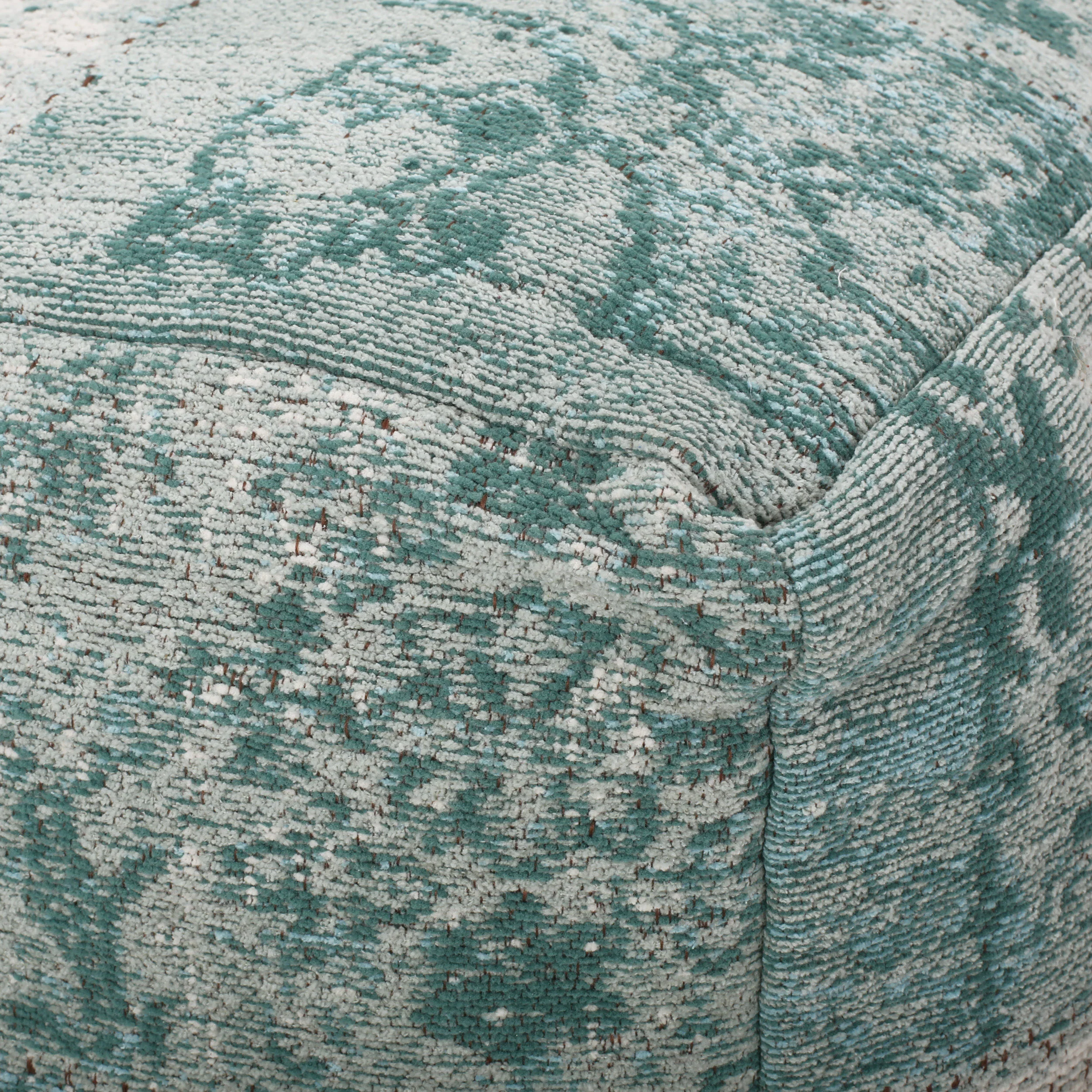 Layia Hand Loomed Boho Fabric Cube Pouf - furnishings