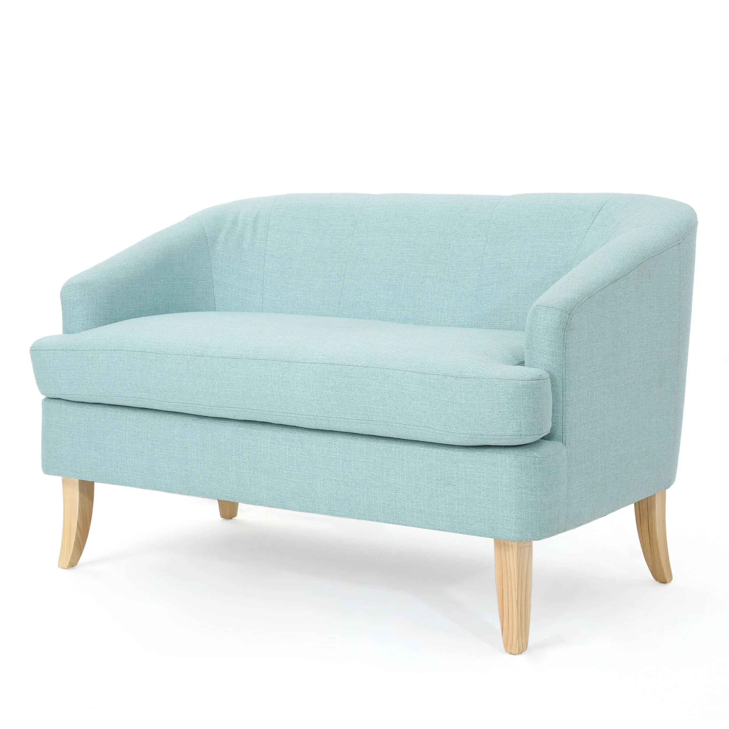 Shelby Mid Century Modern Fabric Settee - furnishings