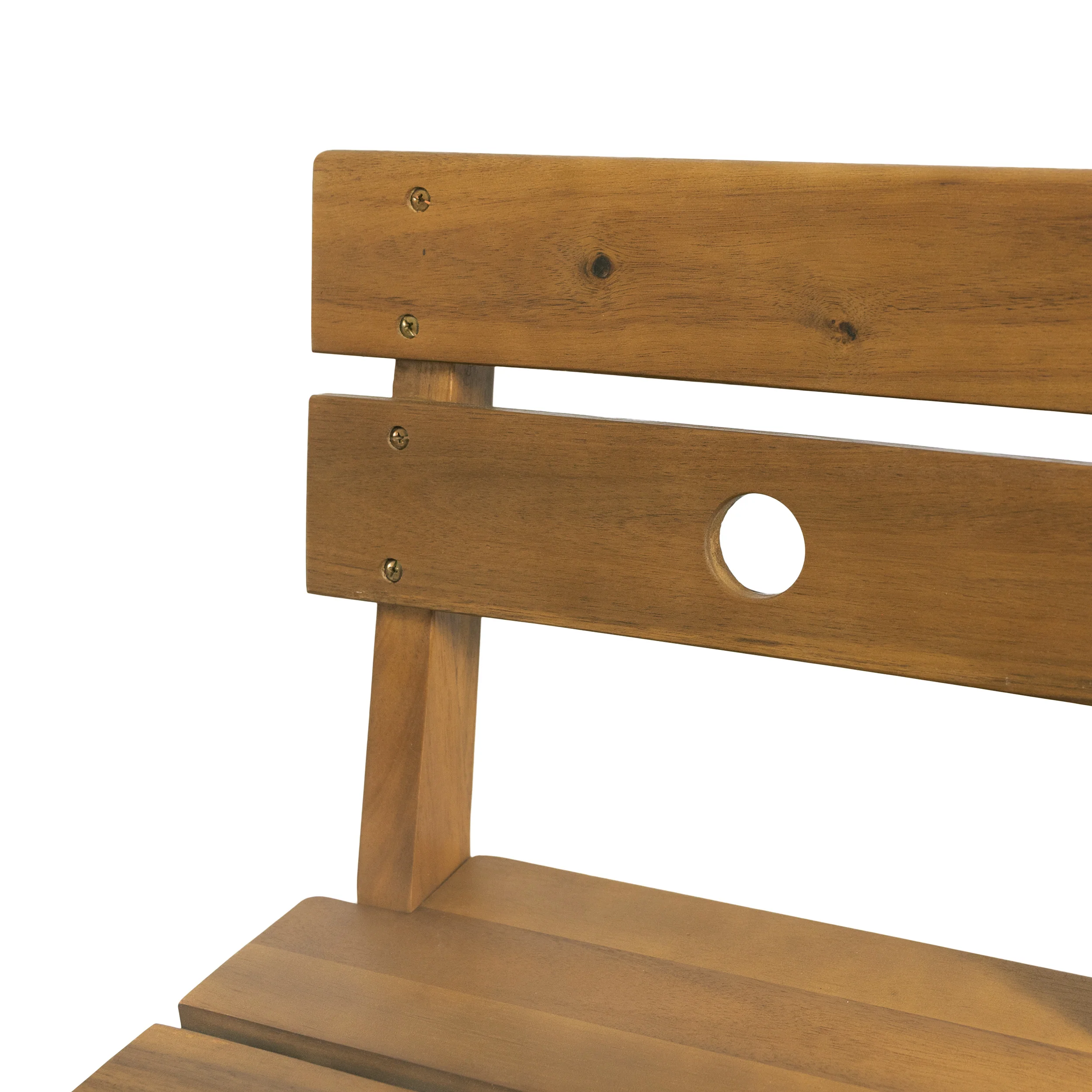 Munro Outdoor/Indoor Acacia Wood Backed Barstools, Set of 2, Teak - furnishings