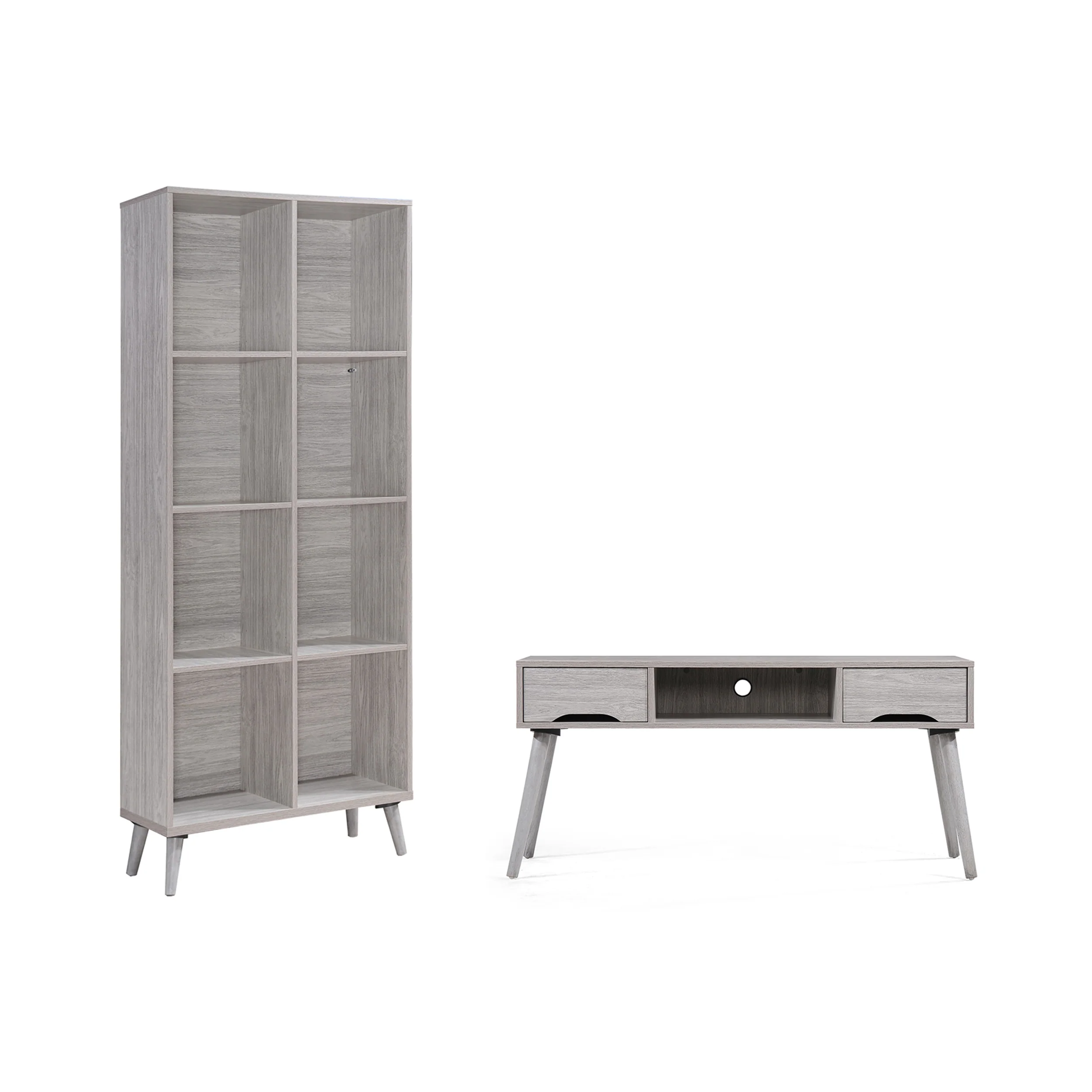 Irene Mid Century 2 Piece TV Stand & Bookcase Set - furnishings