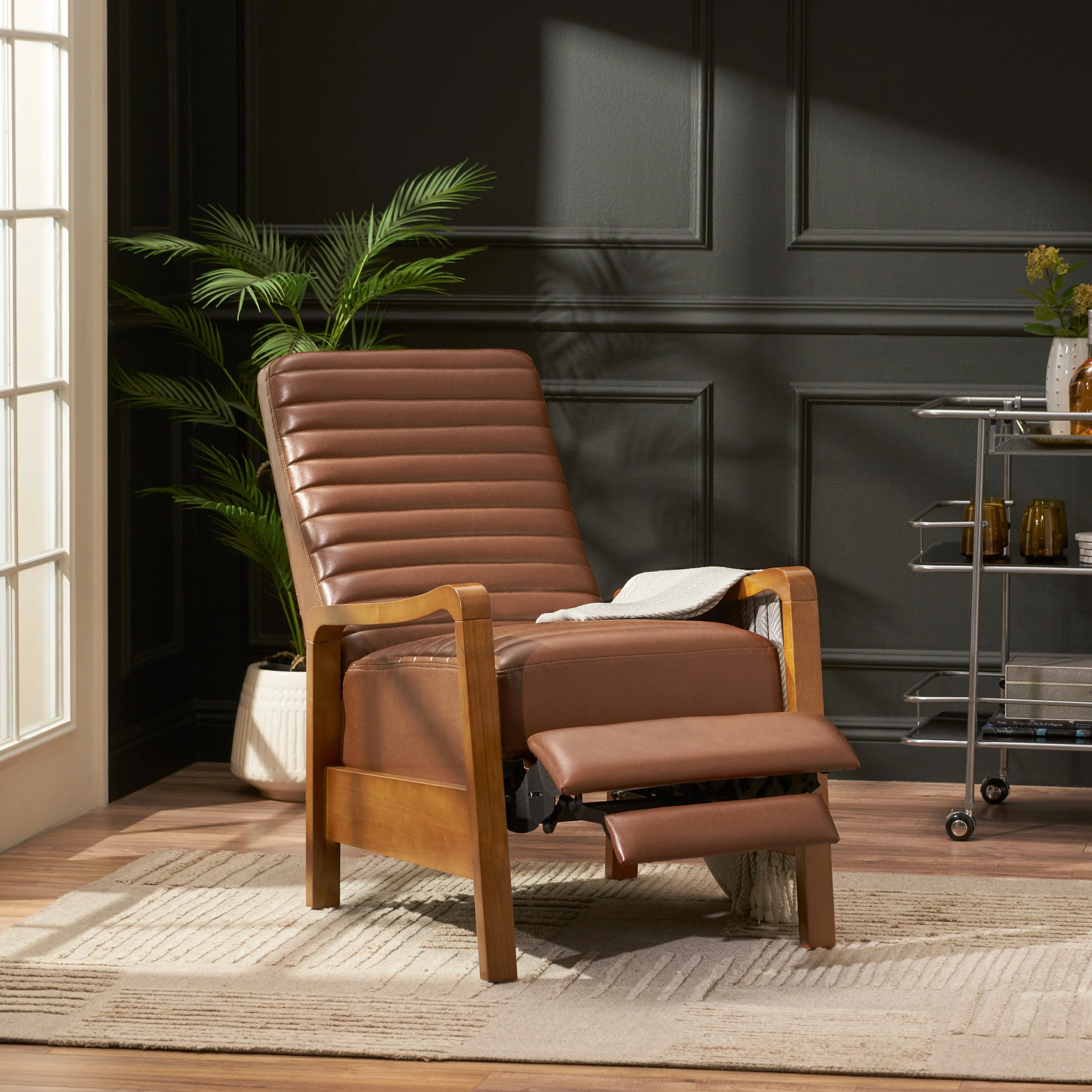 Neihart Contemporary Channel Stitch Pushback Recliner - furnishings