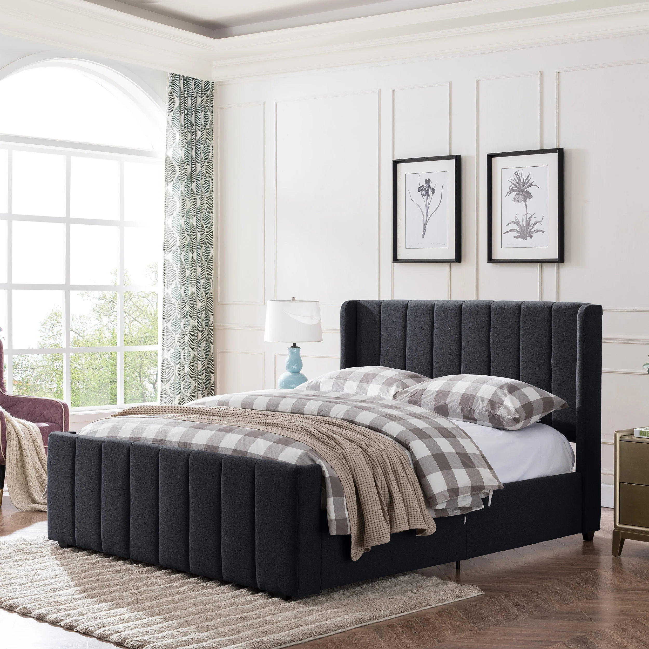 Riley Fully Upholstered Queen Size Bed Frame - furnishings