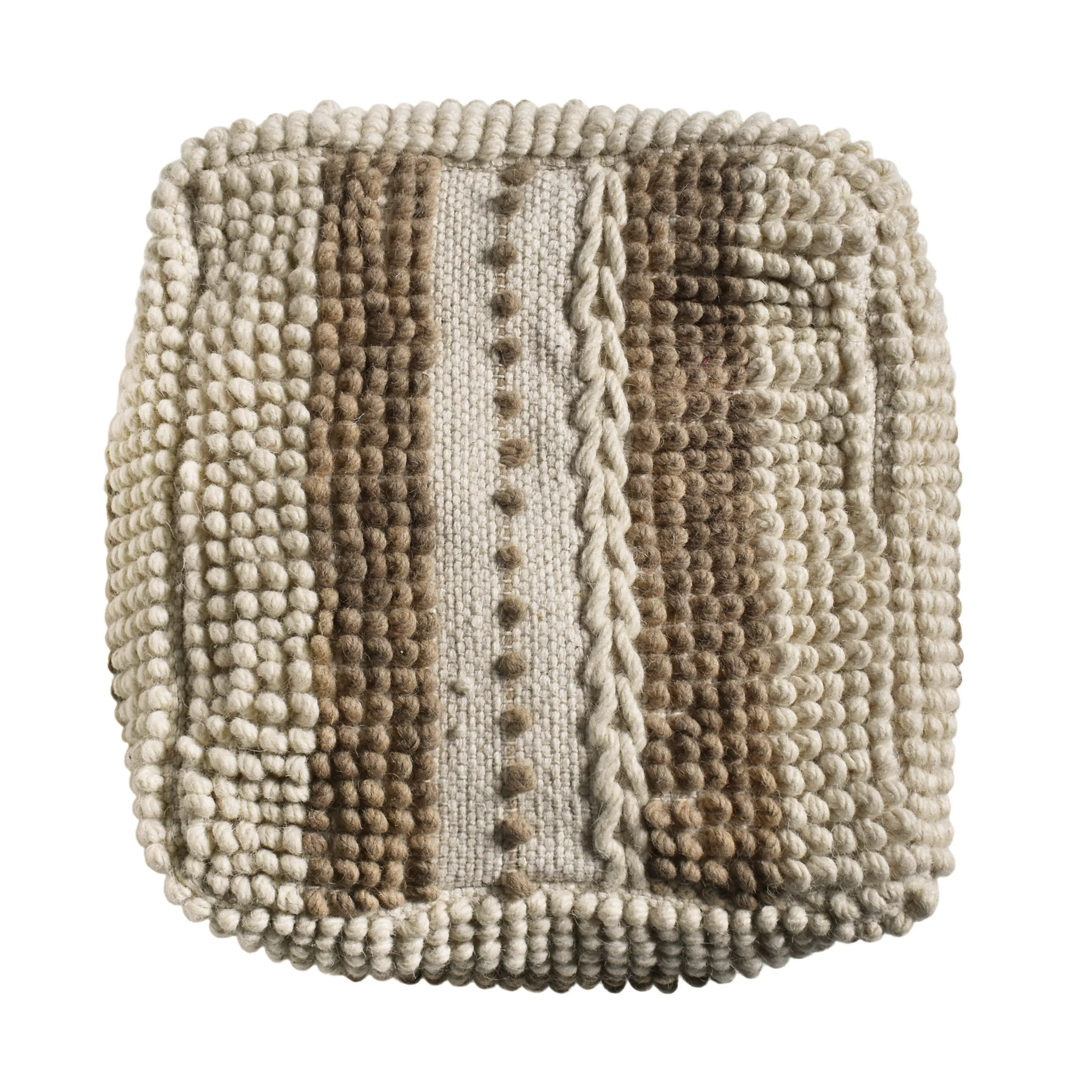 Rut Contemporary Handcrafted Fabric Cube Pouf - furnishings