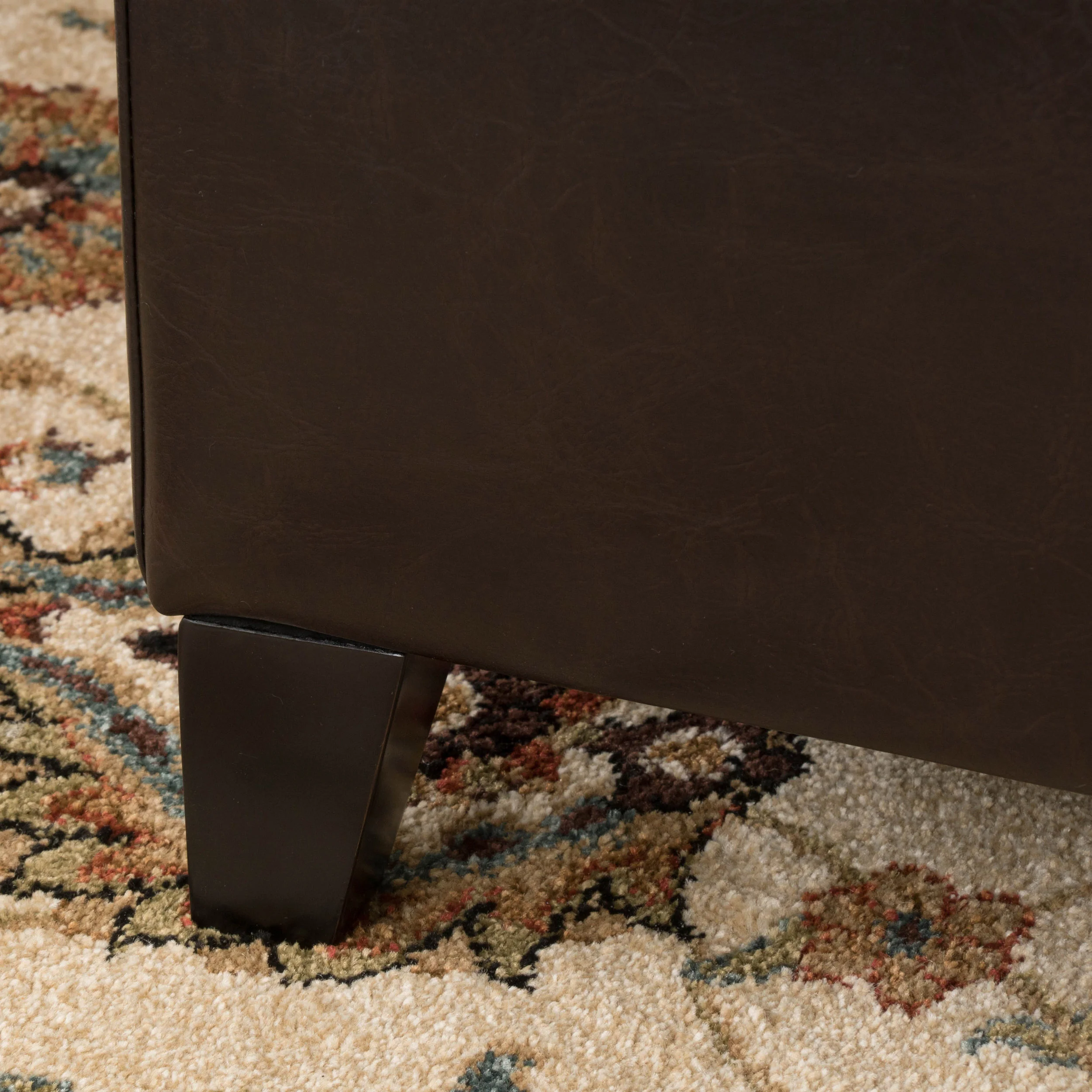 Lannisport Contemporary Button Tufted Brown Split Top Storage Ottoman - furnishings