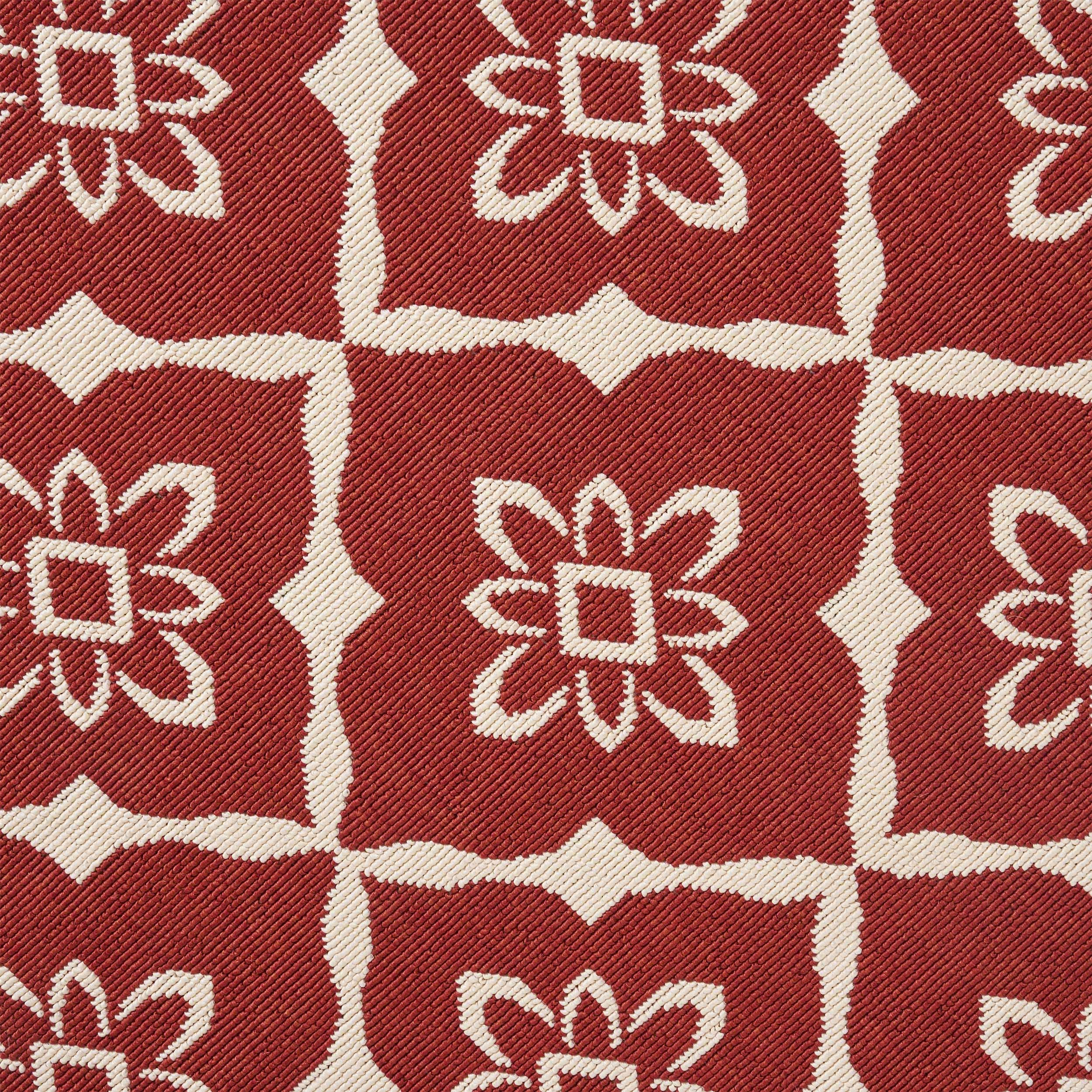Eluzer Outdoor Trellis Area Rug, Red and Ivory - furnishings