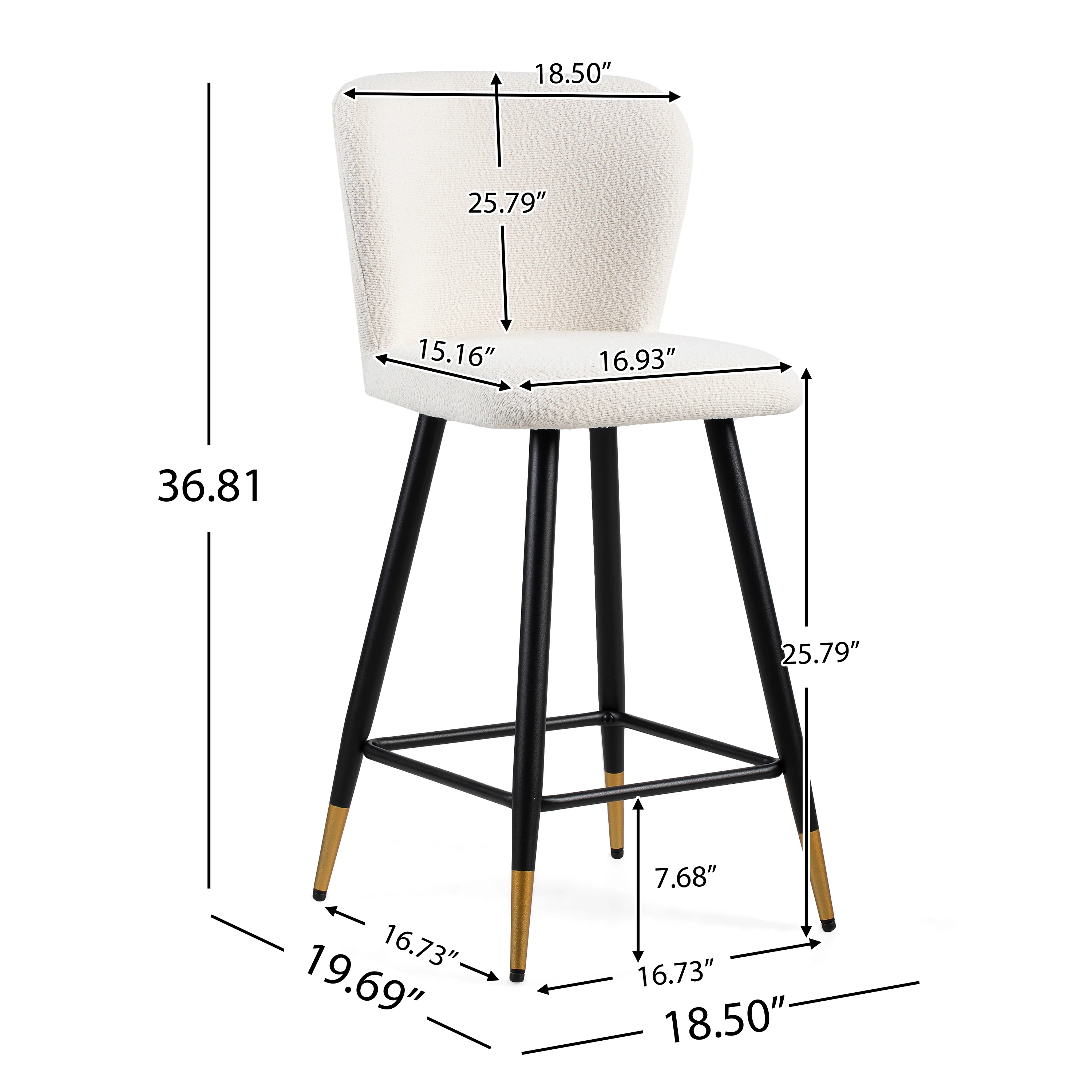 Orion Upholstered Bar Stools with Footrest - furnishings
