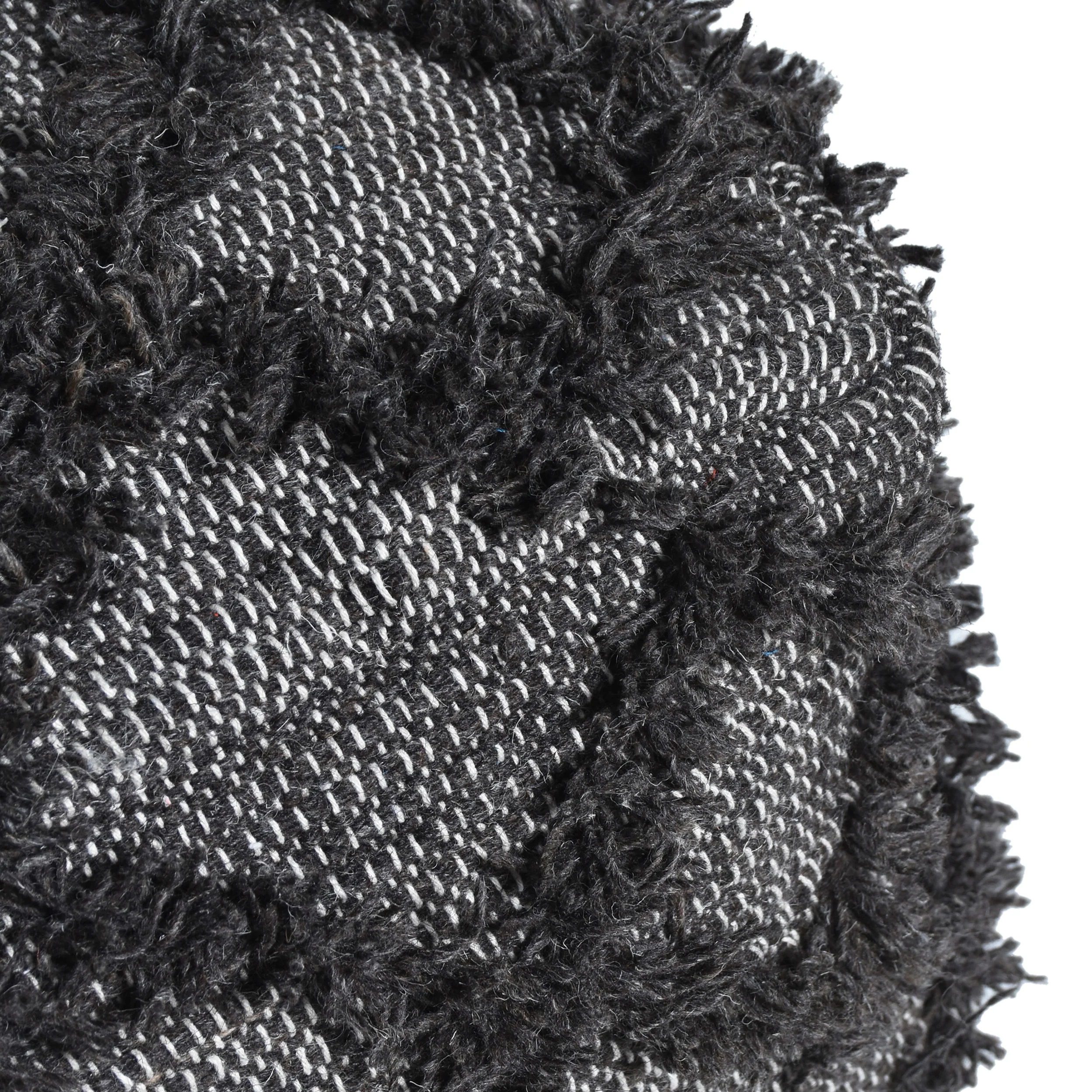 Viraj Boho Artisan Hand Woven Wool and Cotton Cube Pouf - furnishings