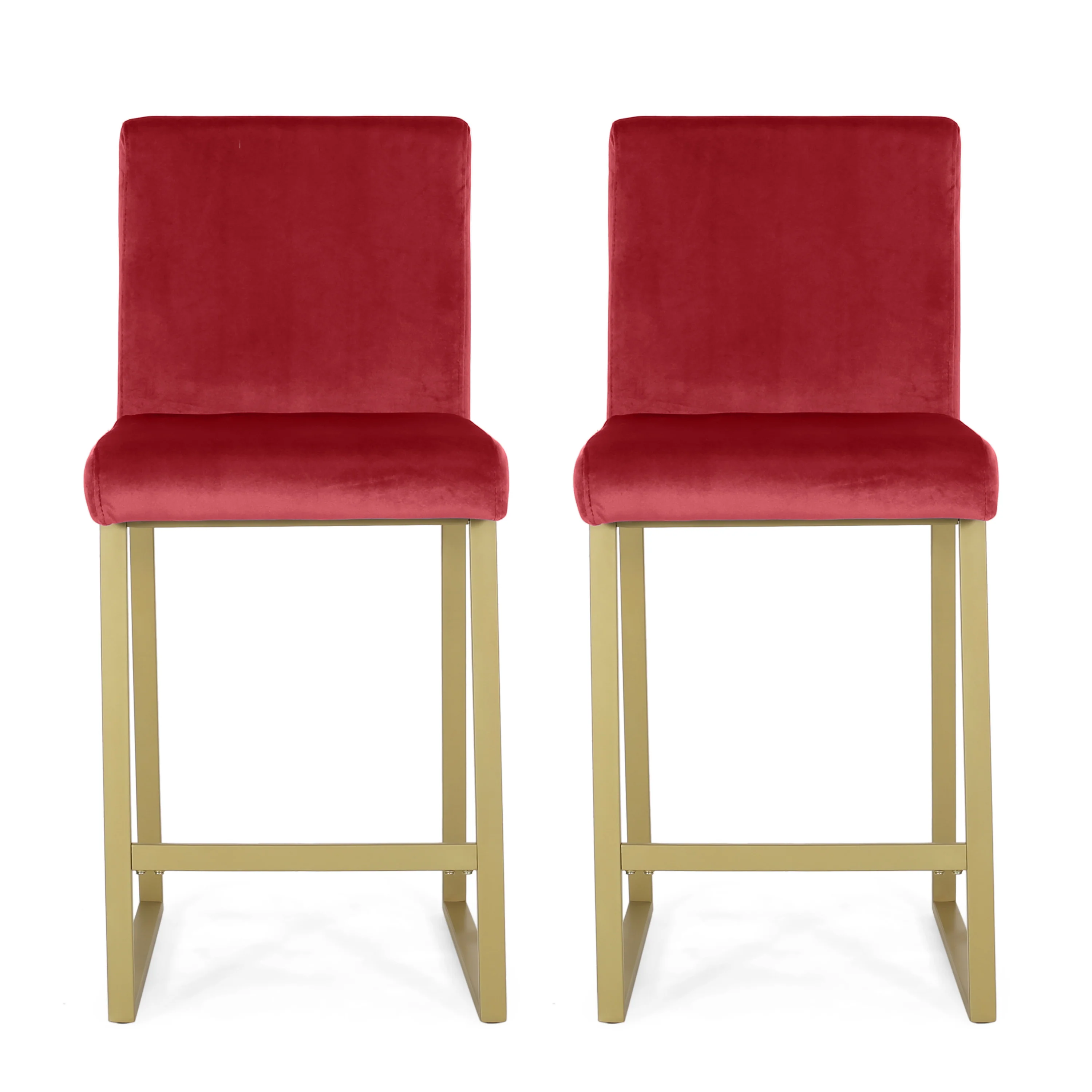 Lexi Modern Velvet Barstools (Set of 2) - furnishings