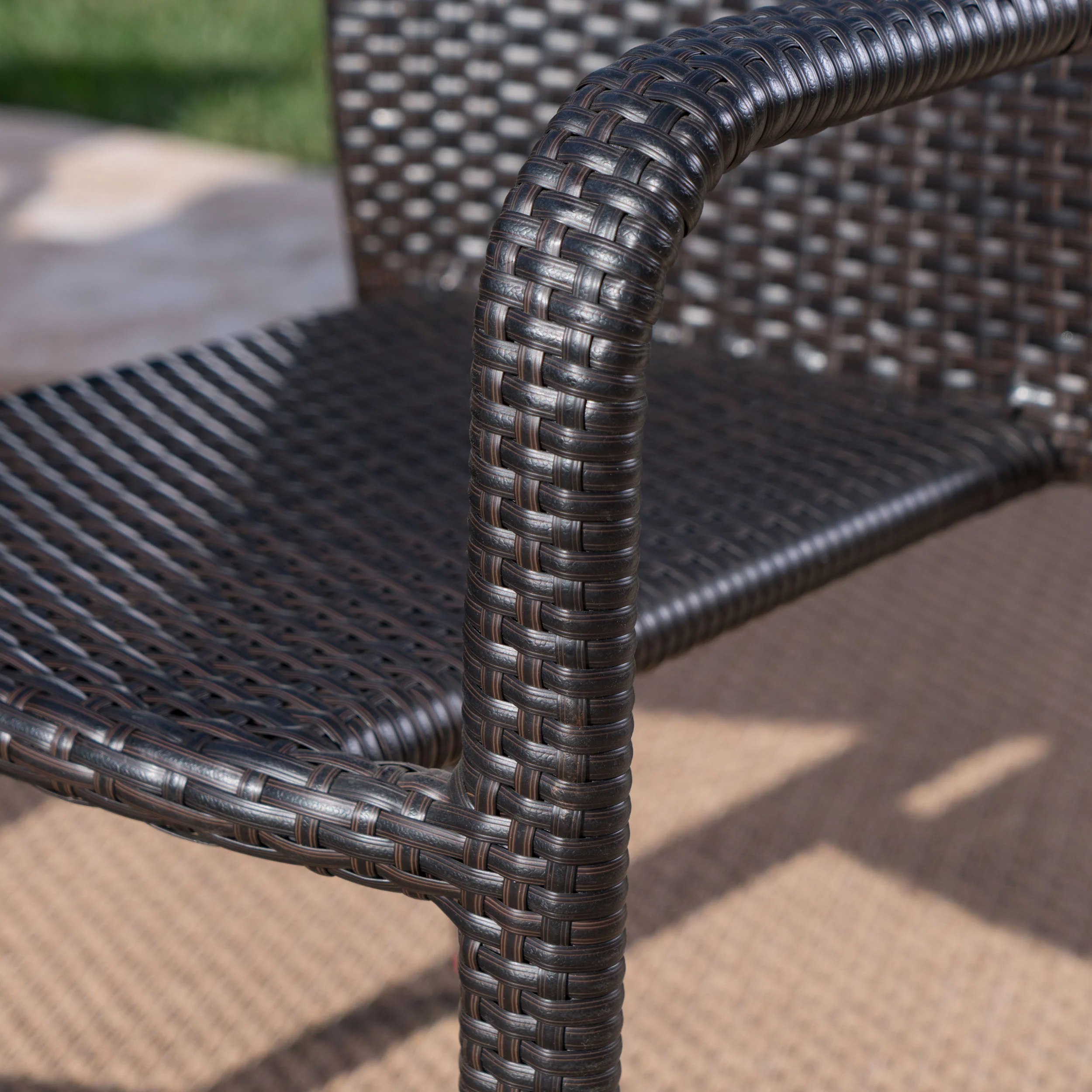 Truda Outdoor 7 Piece Wicker Dining Set with Light Weight Concrete Table - furnishings