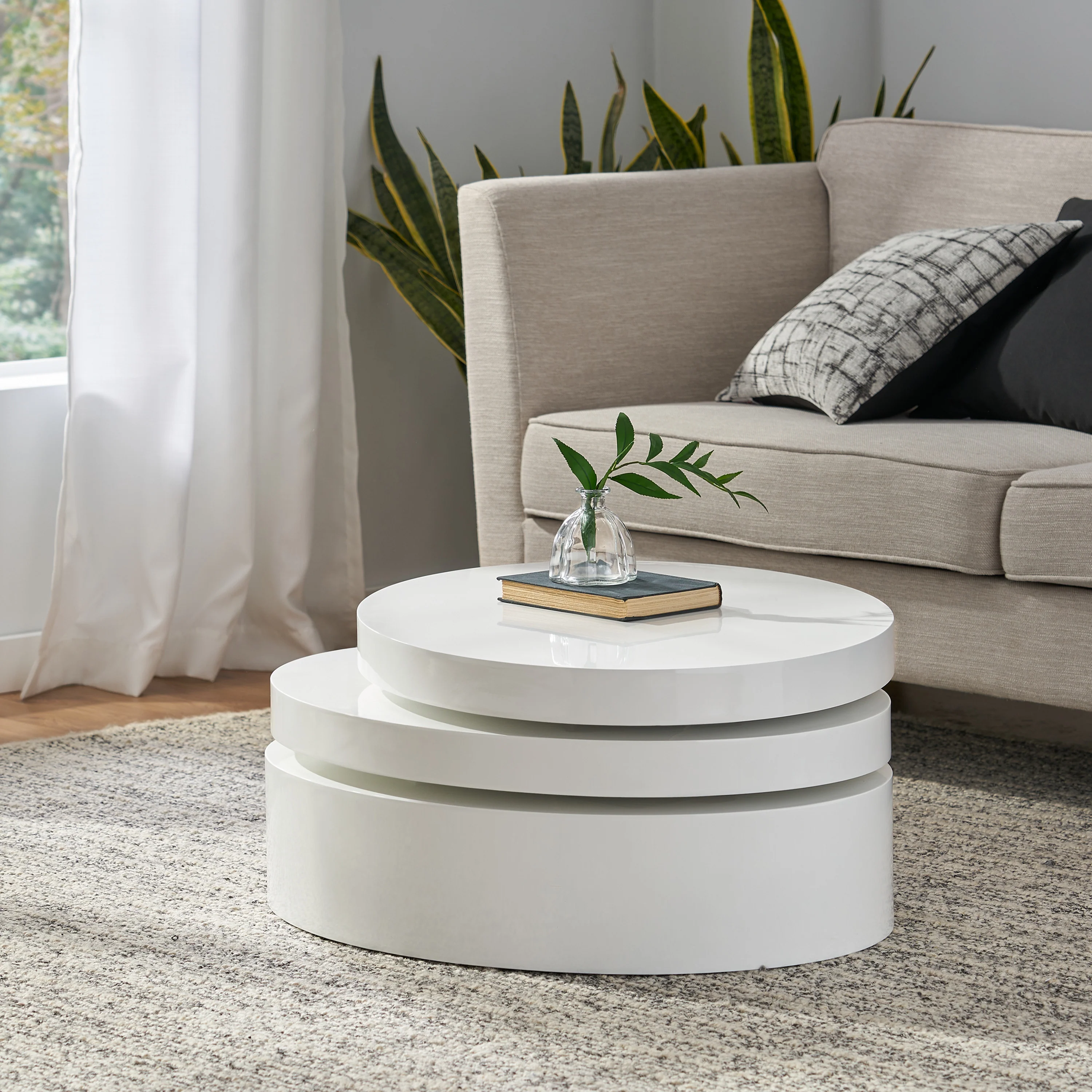 Kendall Oval Mod Swivel Coffee Table - furnishings