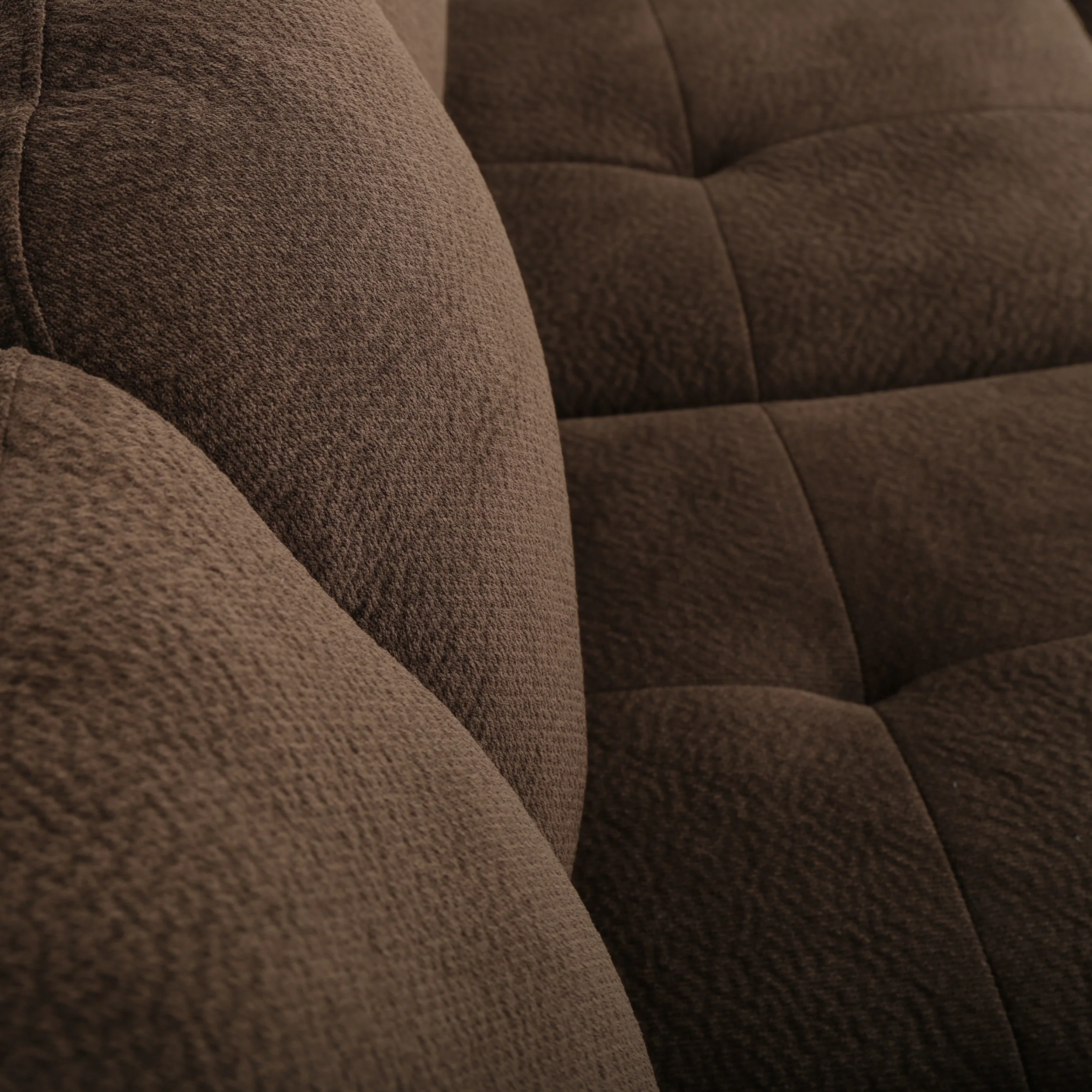 Welsh Contemporary Tufted Chocolate Brown Fabric Sectional Sofa Set - furnishings