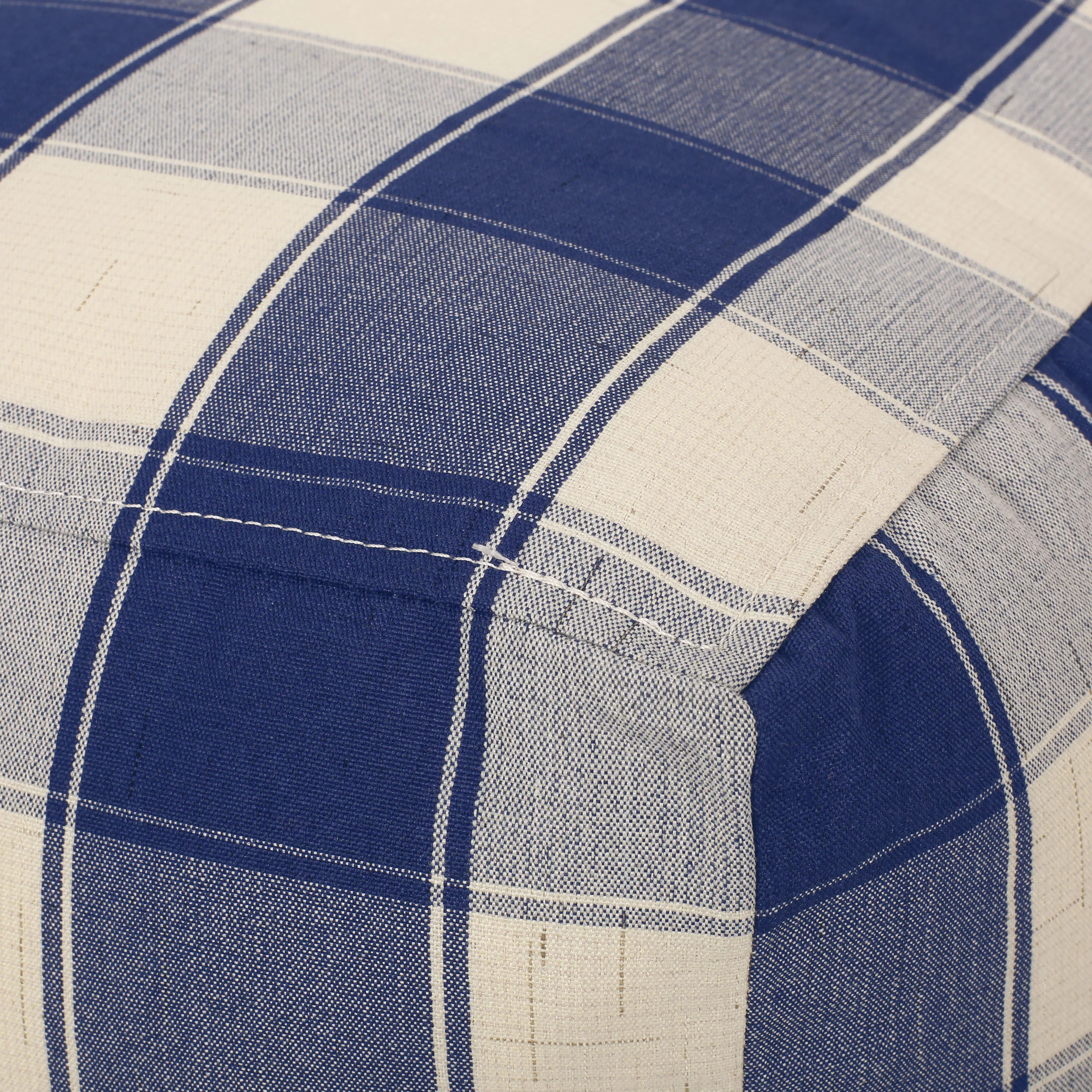 Prestage Modern Fabric Checkered Cube Pouf - furnishings