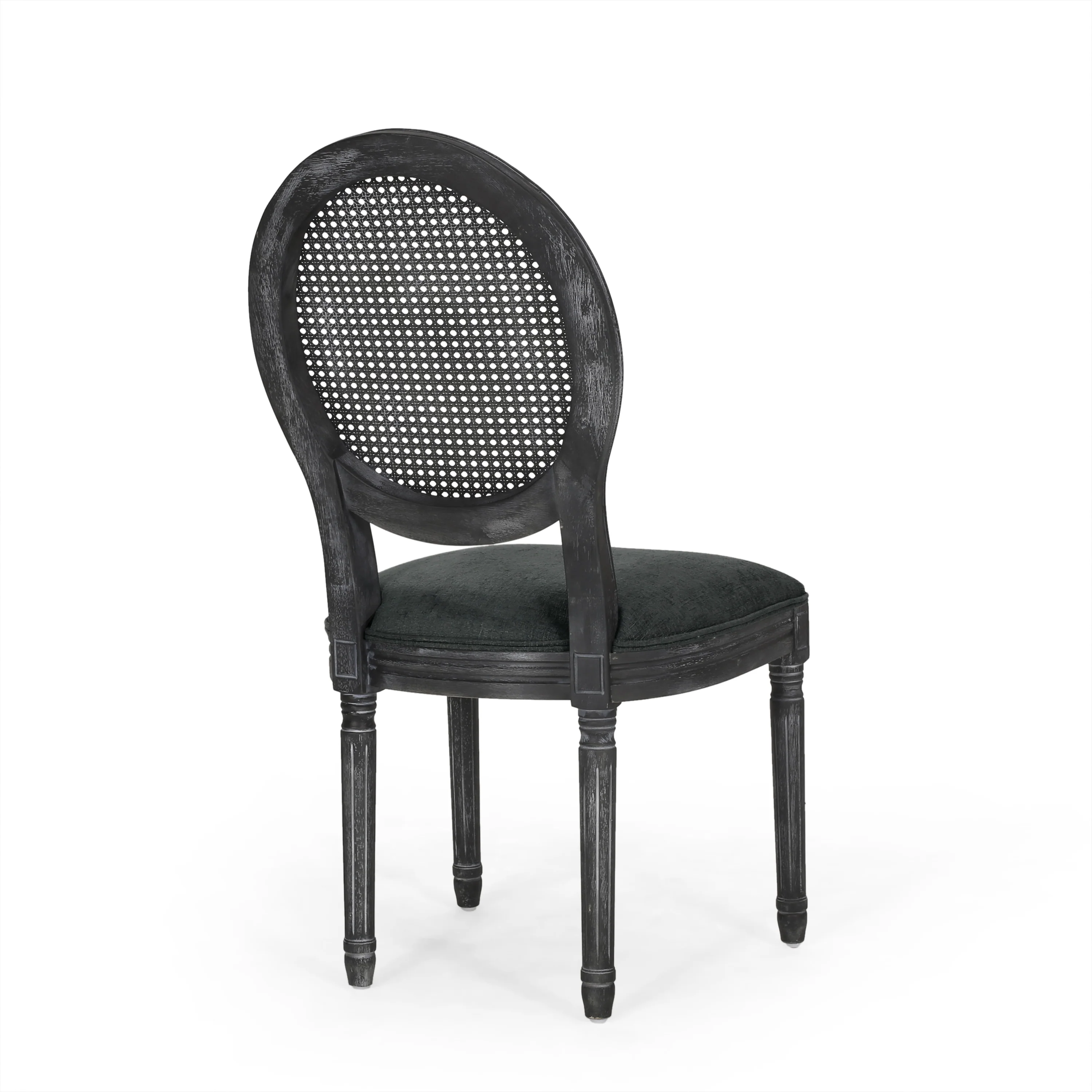 Lintz French Country Wood and Cane Upholstered Dining Chair, Set of 4 - furnishings