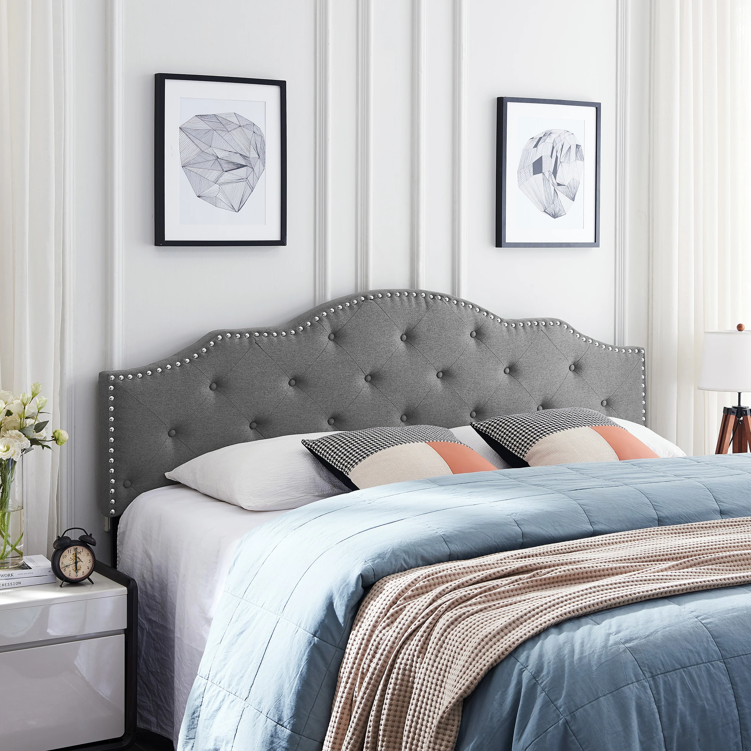 Sharon Contemporary Upholstered King/Cal King Headboard - furnishings