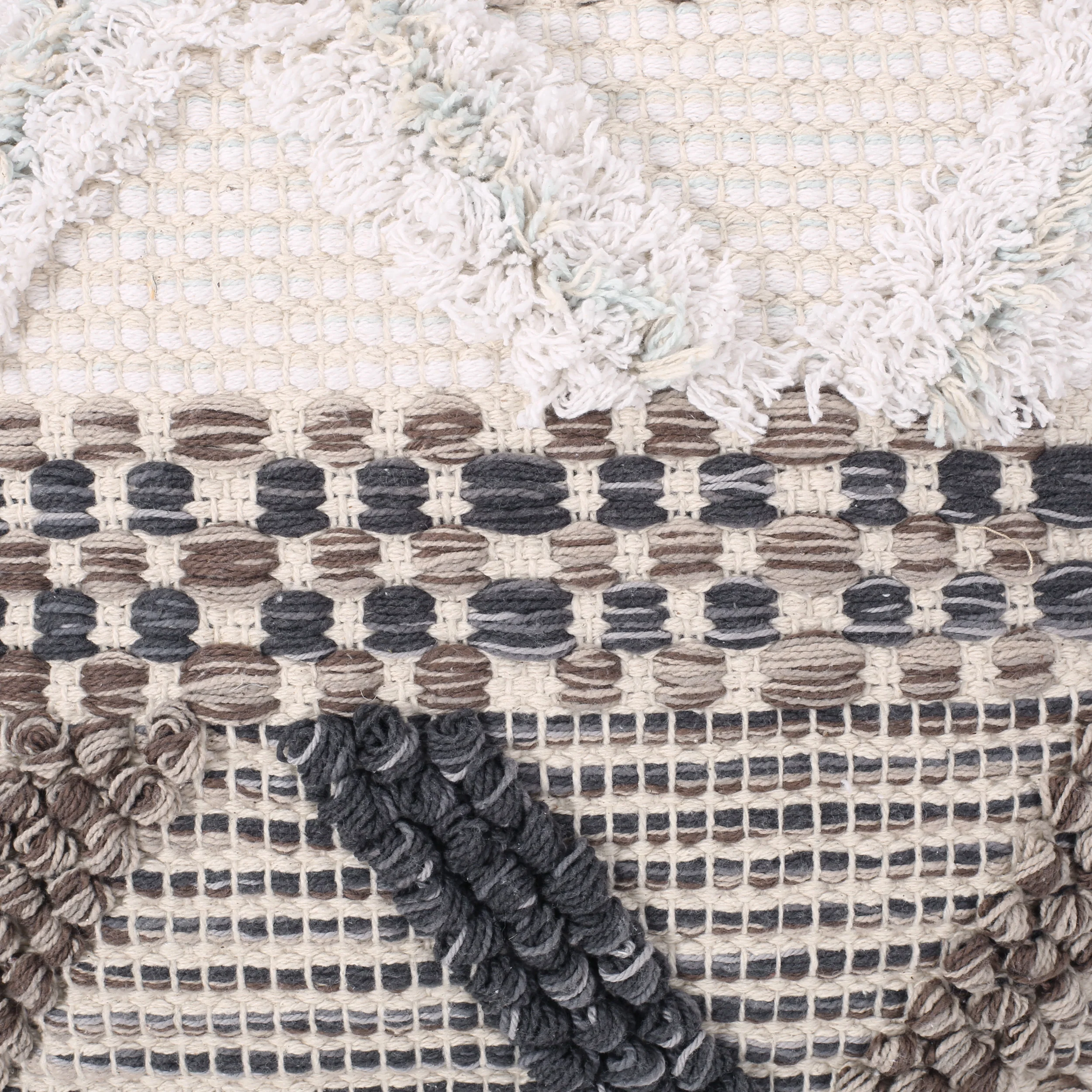 Camillo Boho Fabric Cube Pouf - furnishings