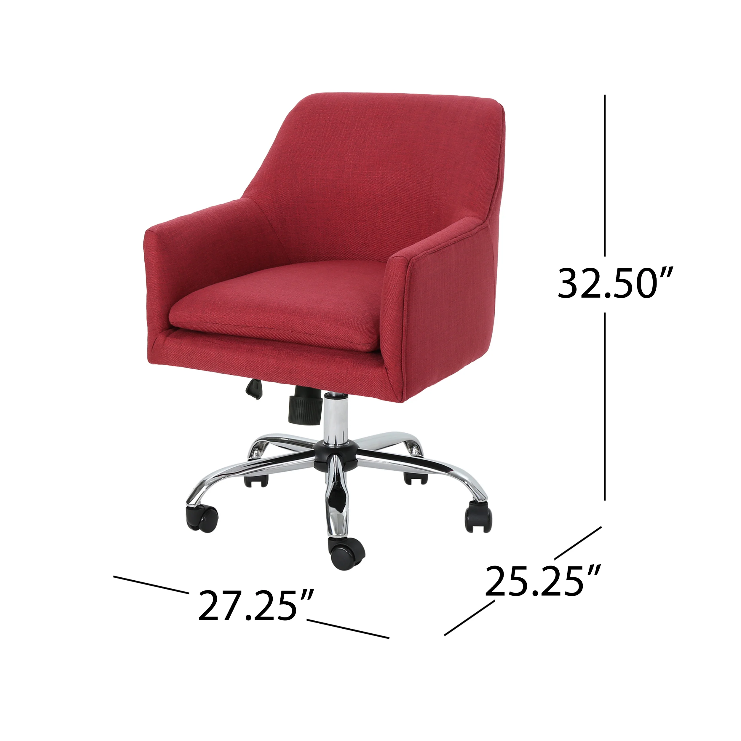 Morgan Mid Century Modern Fabric Home Office Chair with Chrome Base - furnishings