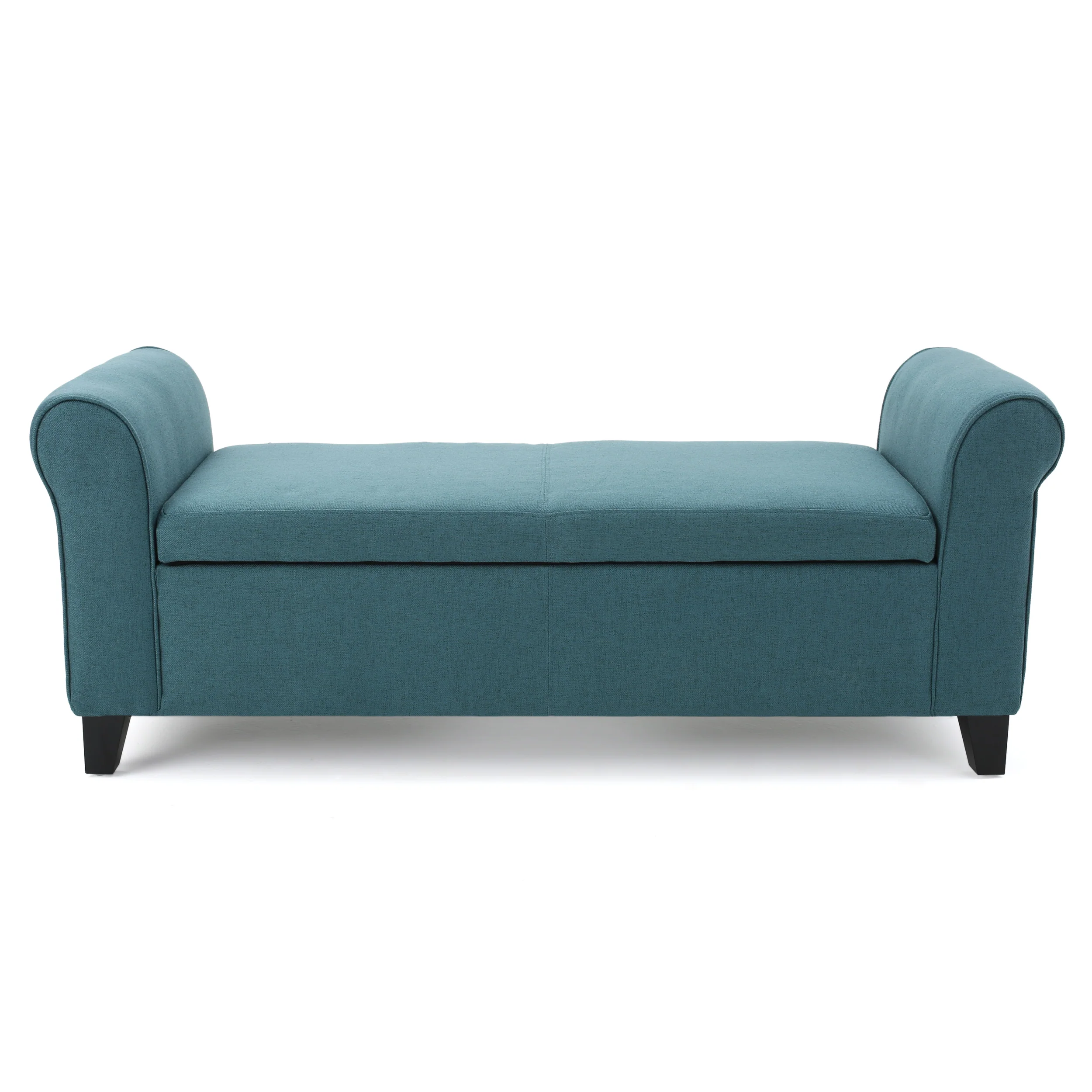 Danbury Contemporary Fabric Upholstered Storage Ottoman Bench with Rolled Arms - furnishings