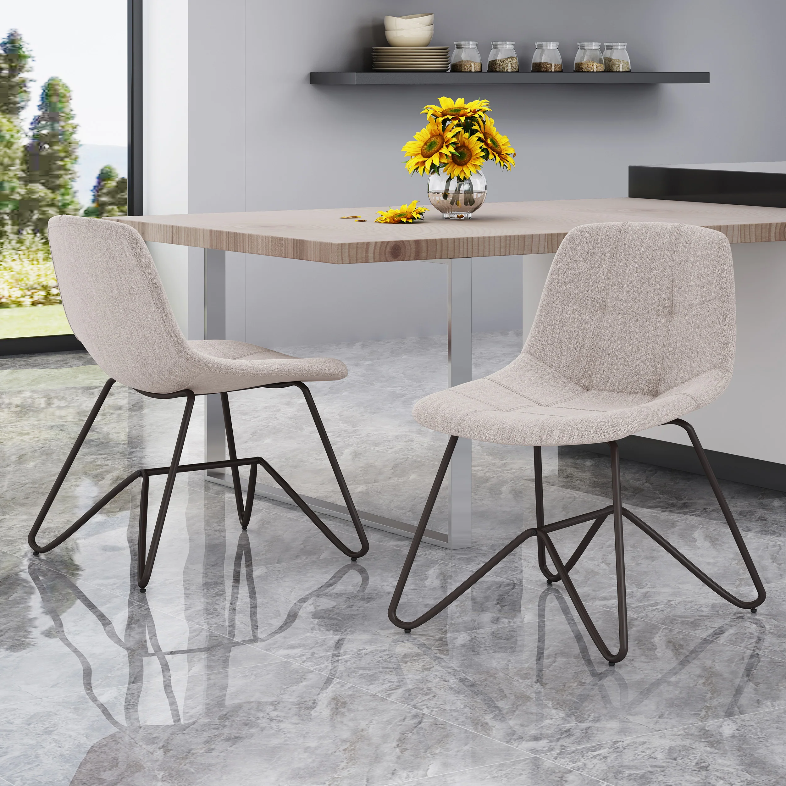 Mailee Fabric Dining Chair (Set of 2) - furnishings