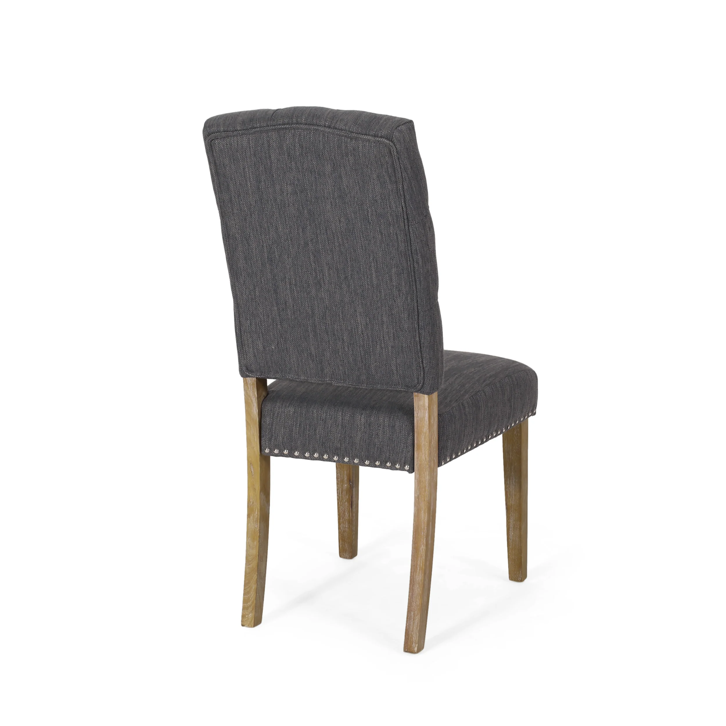 Frances Contemporary Tufted Dining Chairs with Nailhead Trim, Set of 6 - furnishings