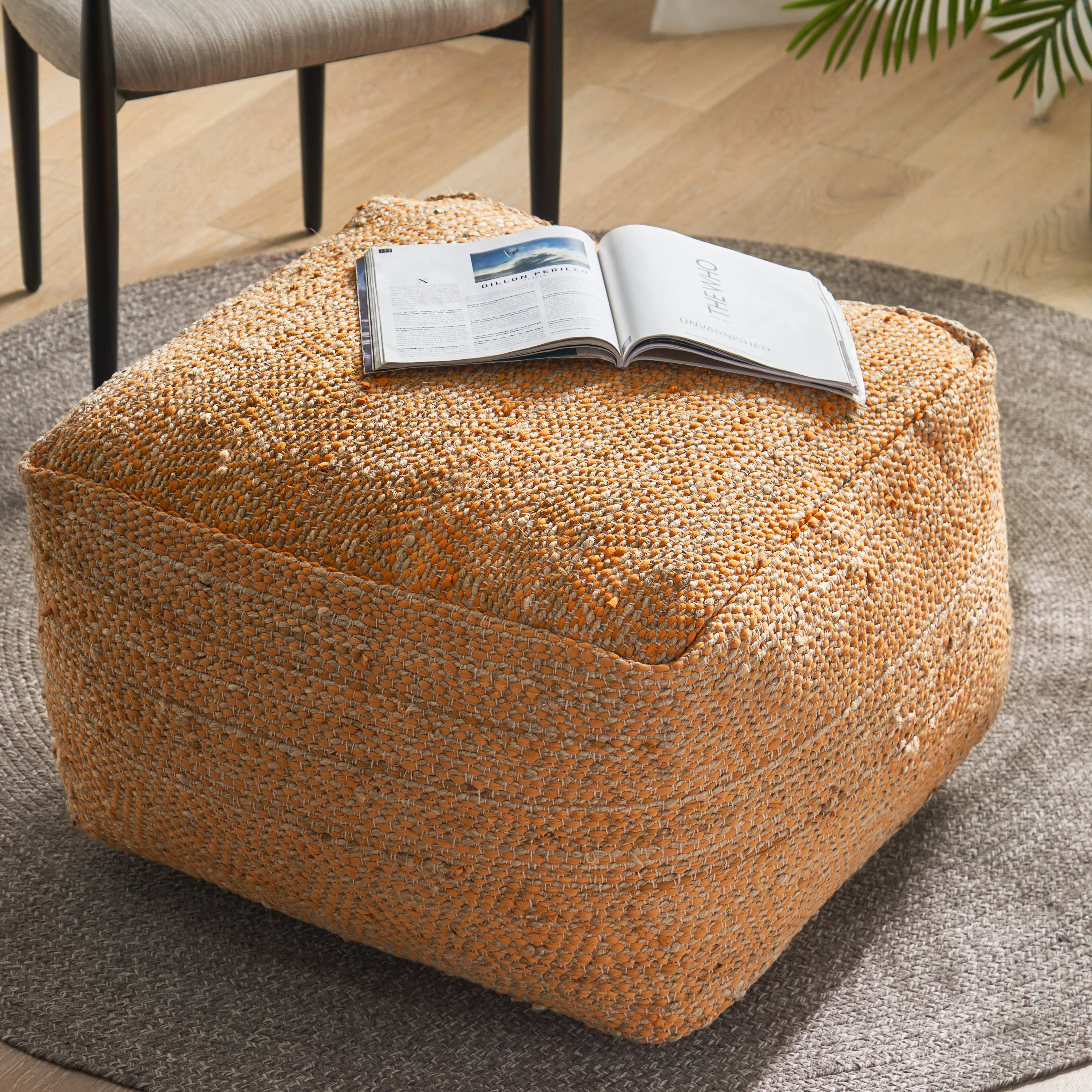 Grace Large Square Boho Style Pouf - furnishings