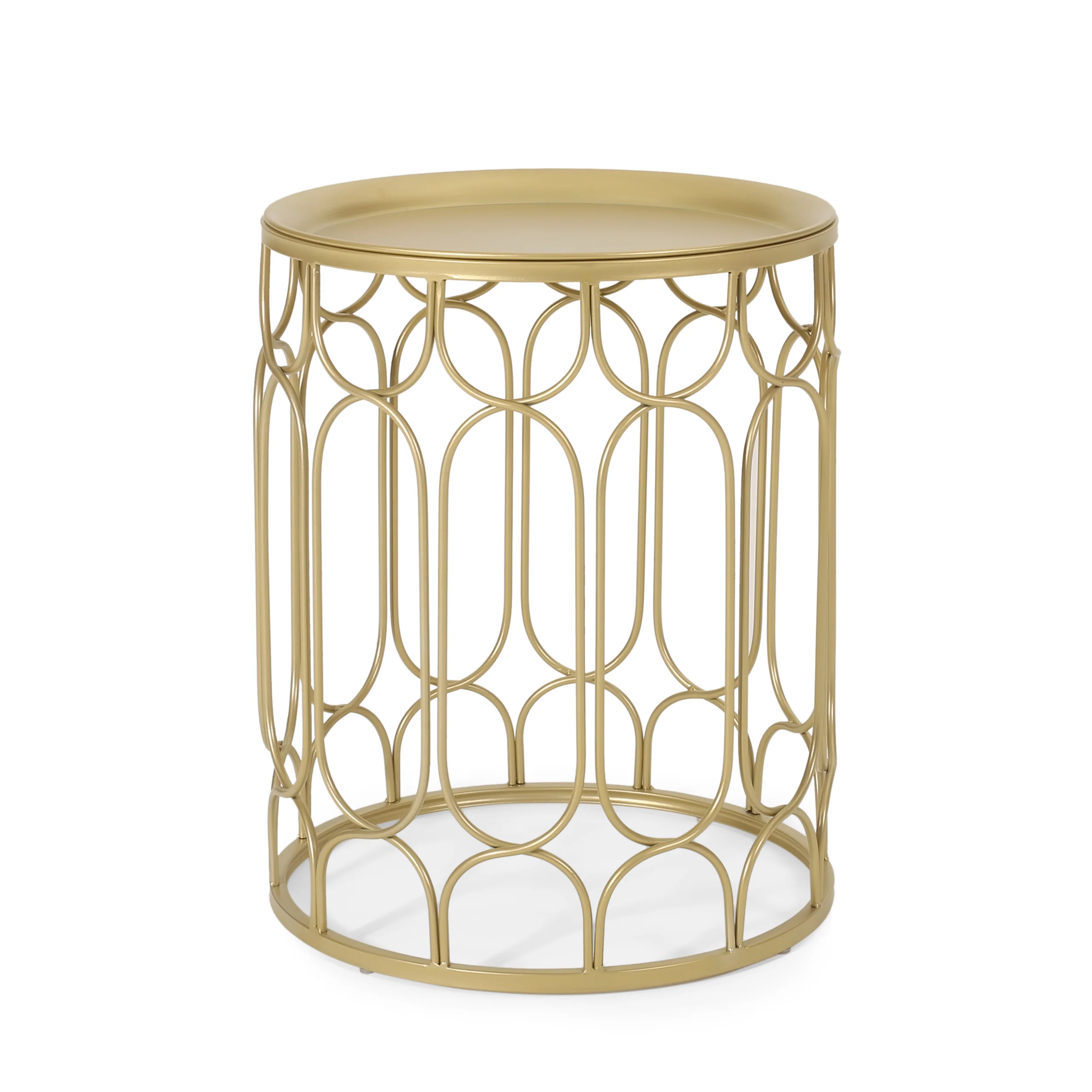 Tamarisk Modern Glam End Table, Champagne Gold - furnishings