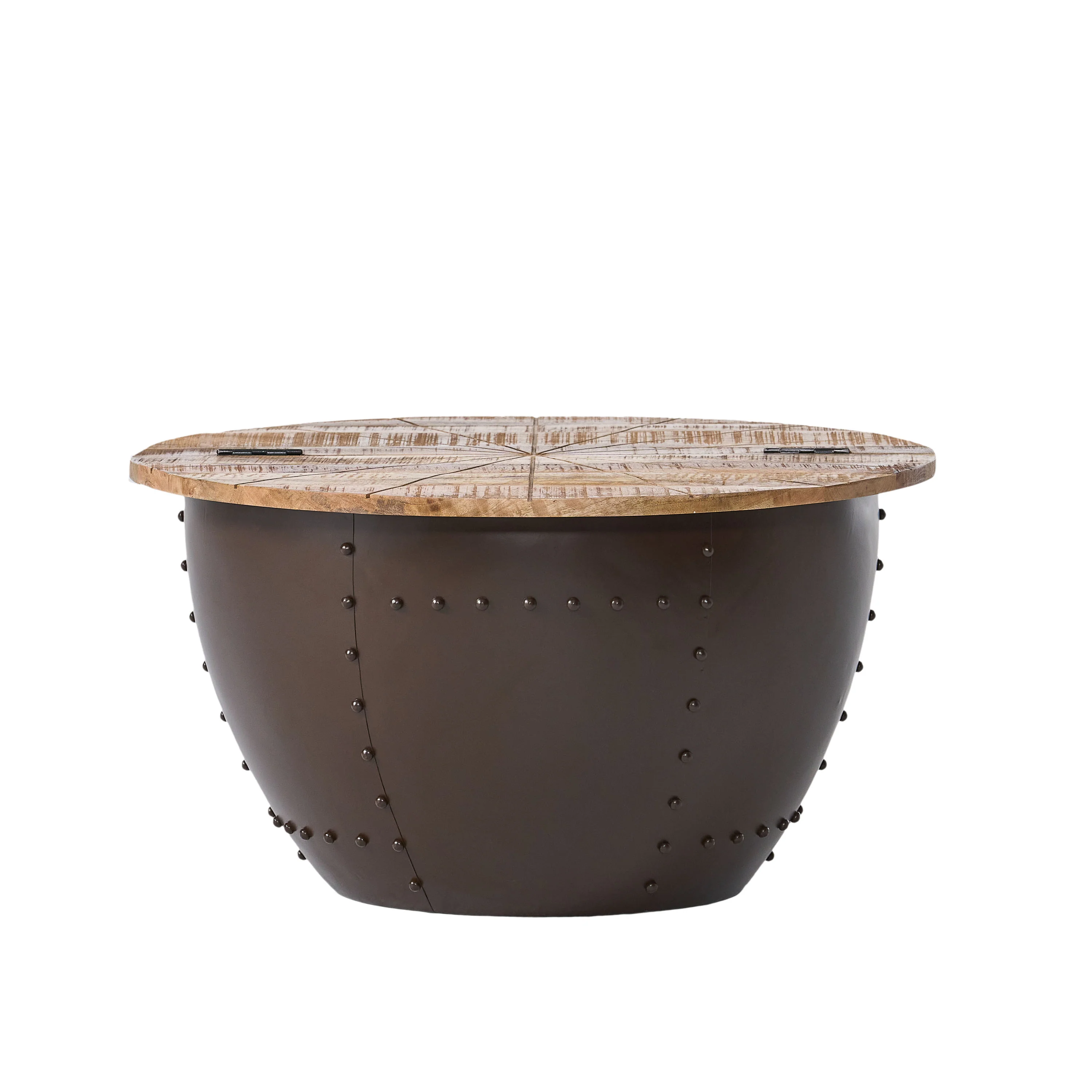 Absecon Handcrafted Boho Mango Wood and Iron Accent Table - furnishings