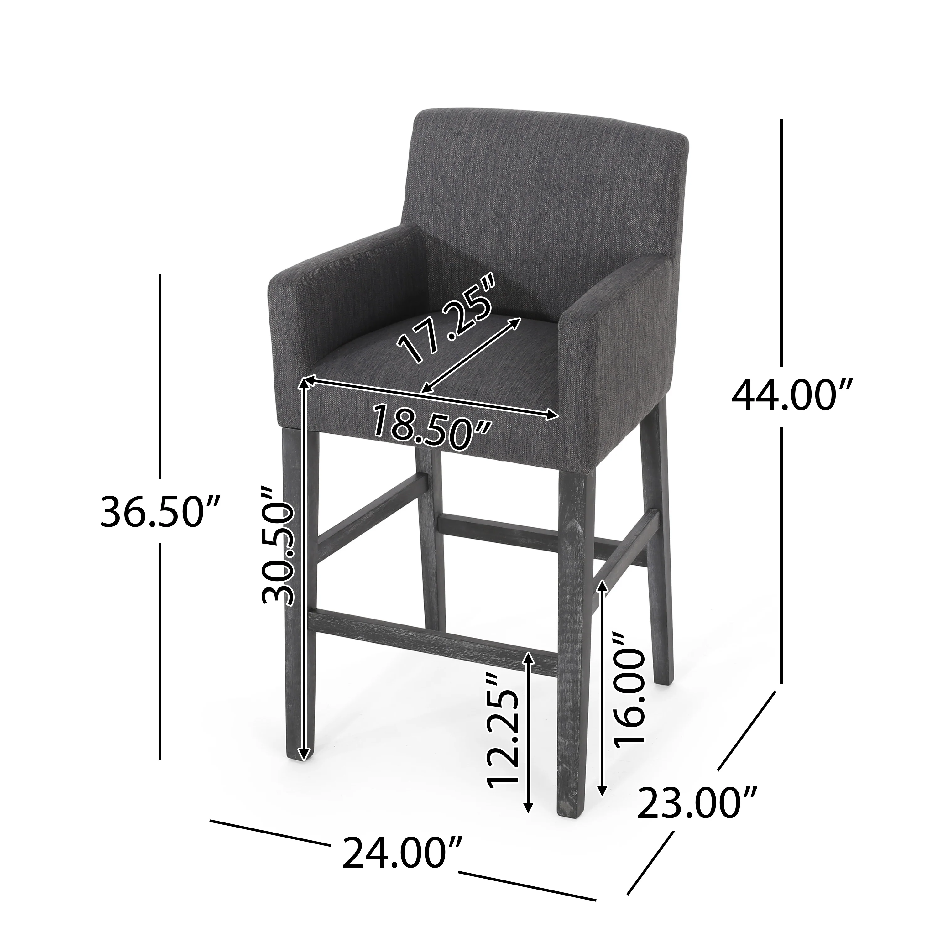 Chaparral Contemporary Fabric Upholstered Wood 30.5 inch Barstools (Set of 2) - furnishings