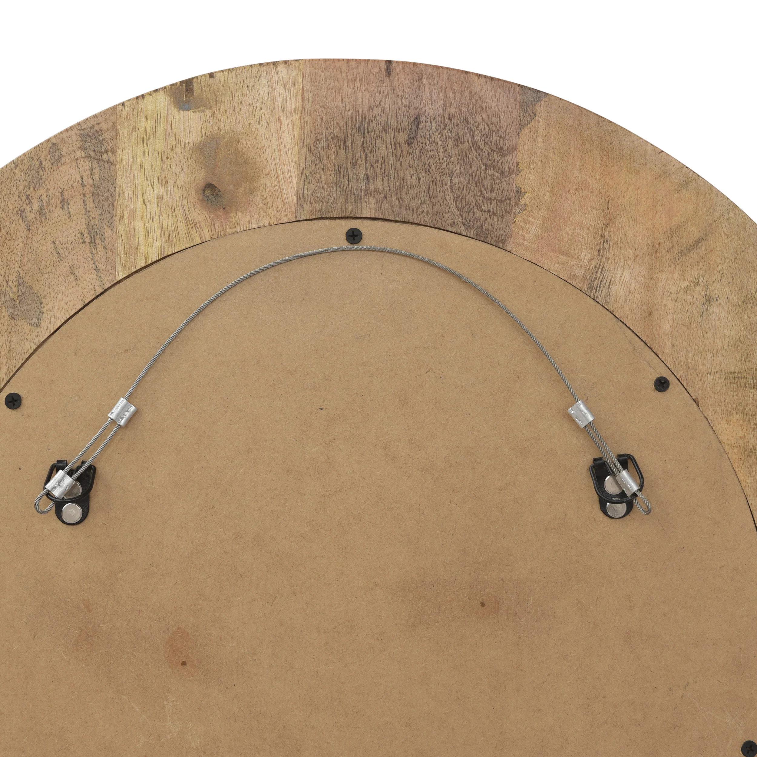 Danyella Mango Wood Aluminum Fitted Round Mirror - furnishings