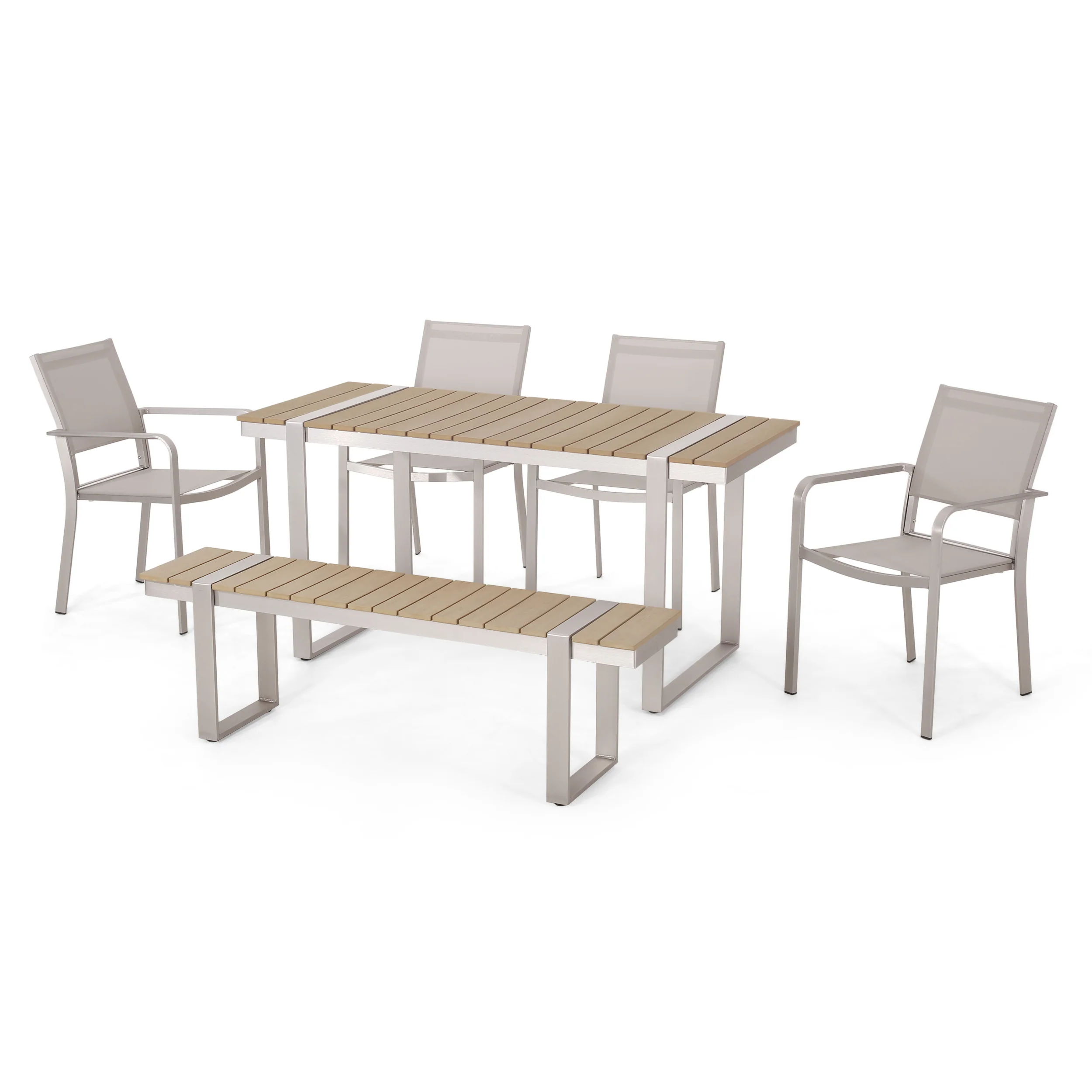 Watts Outdoor 6 Piece Aluminum Dining Set - furnishings