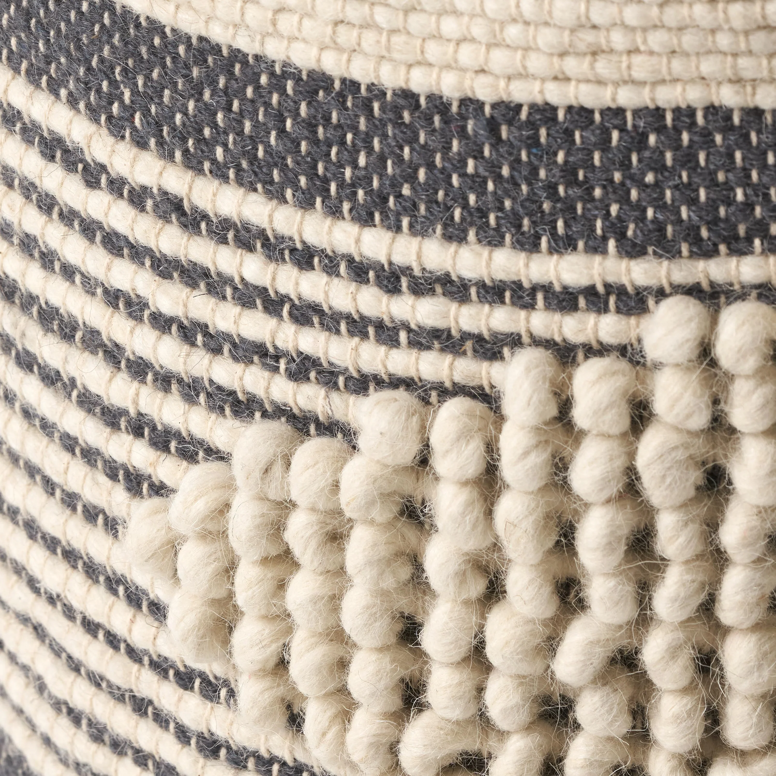 Villard Boho Handcrafted Fabric Cylinder Pouf - furnishings