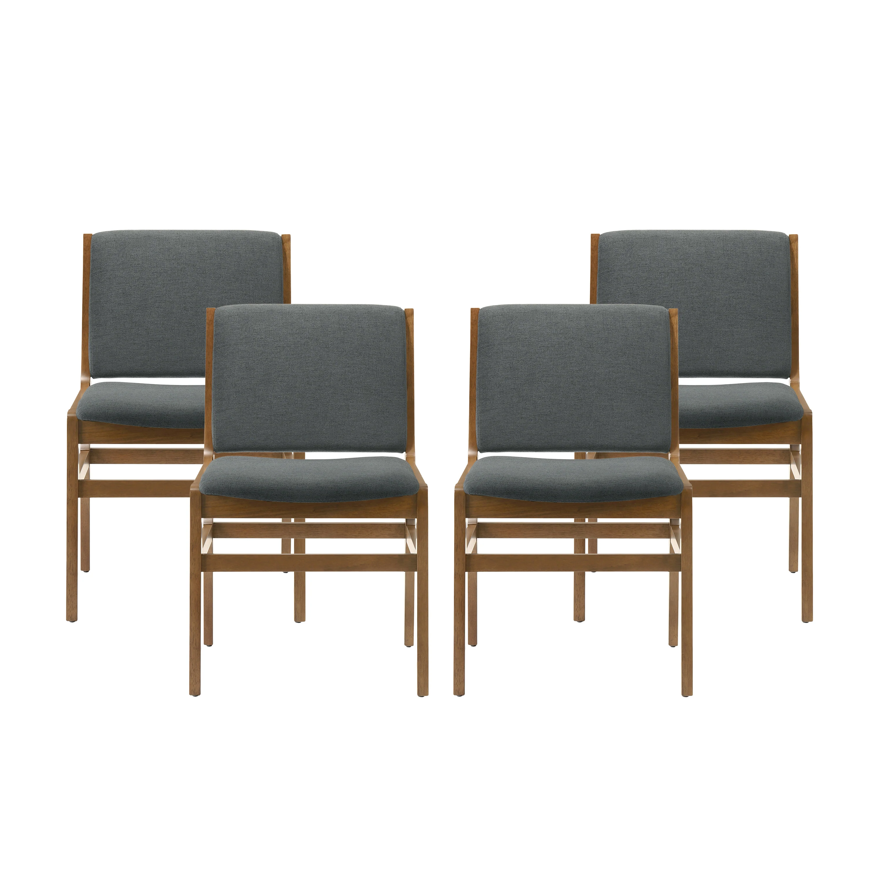 Galtin Contemporary Fabric Upholstered Wood Dining Chairs, Set of 4 - furnishings