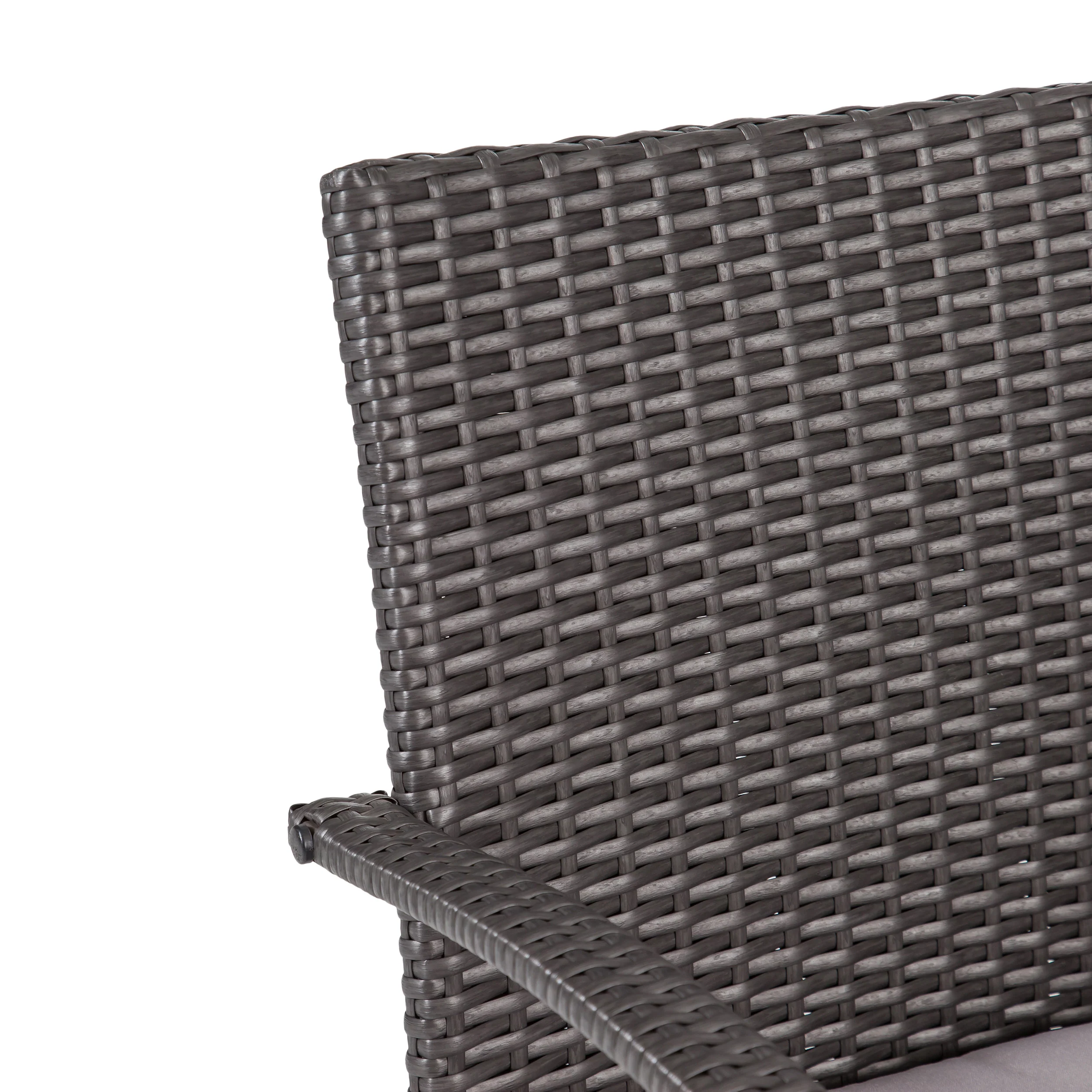 Maloa Outdoor 5 Piece Wicker Circular Dining Set with Water Resistant Cushions - furnishings