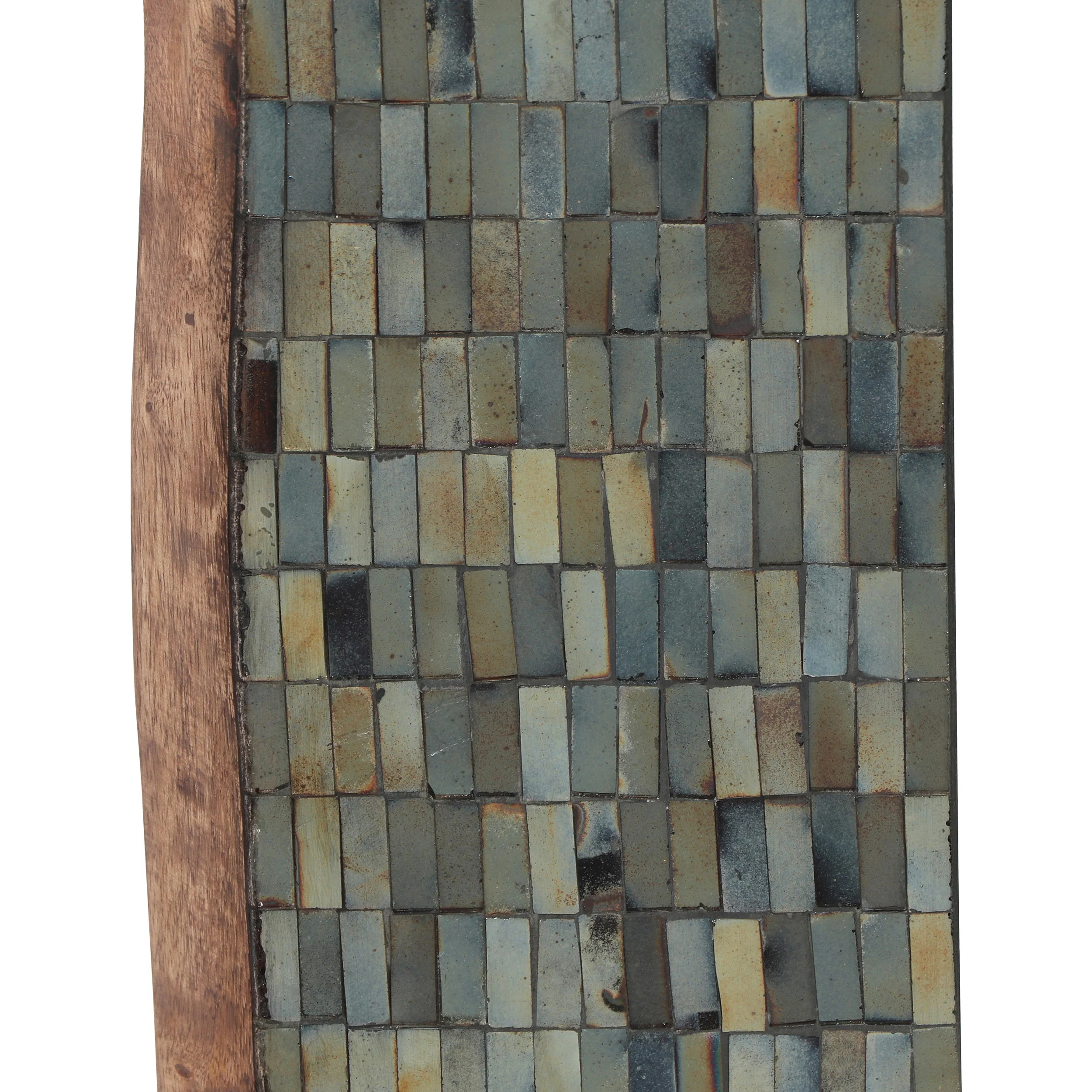 Farmdale Boho Handcrafted Rectangular Mosaic Wall Mirror, Golden Brown - furnishings