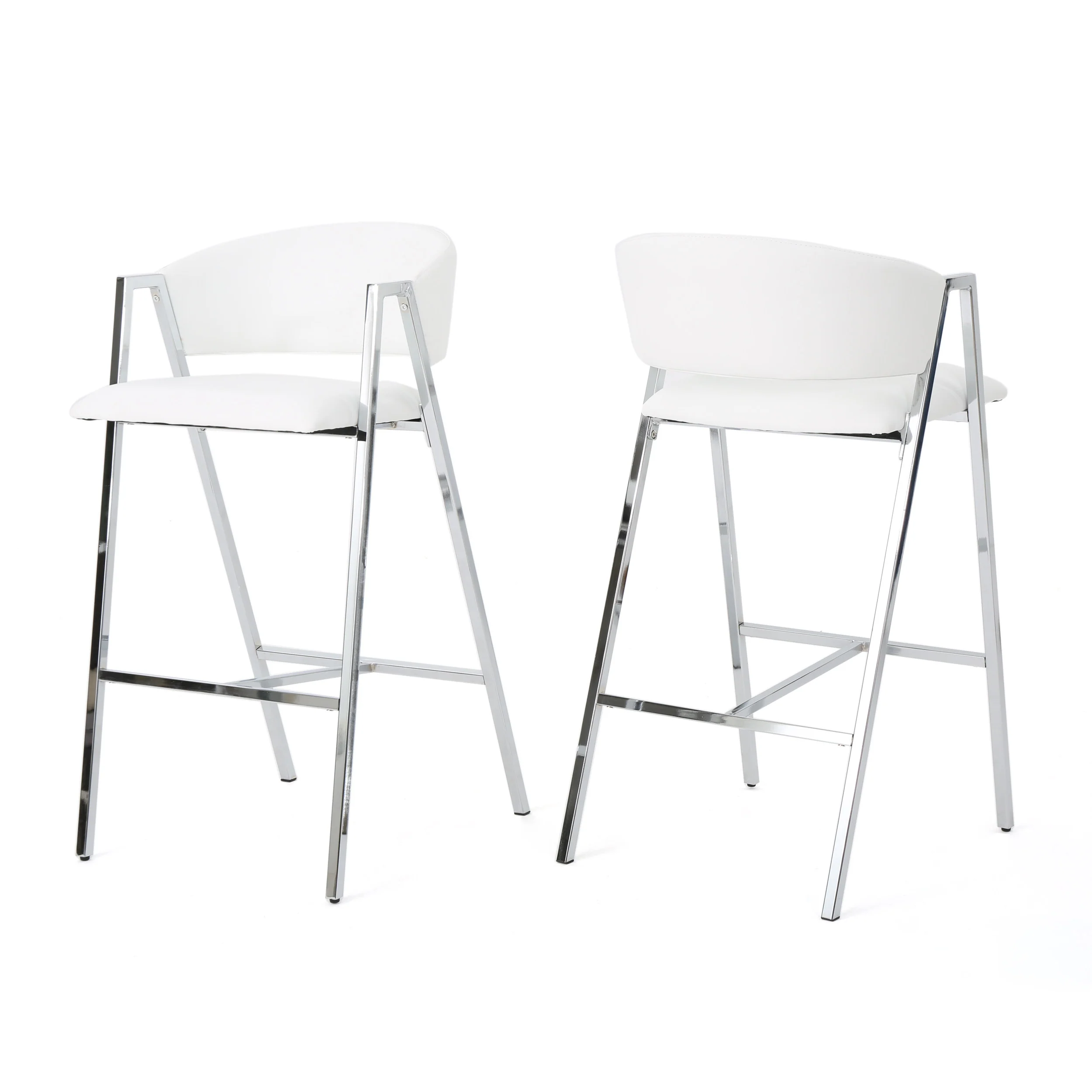 Emily Modern Leather 28.25 Inch Barstool (Set of 2) - furnishings
