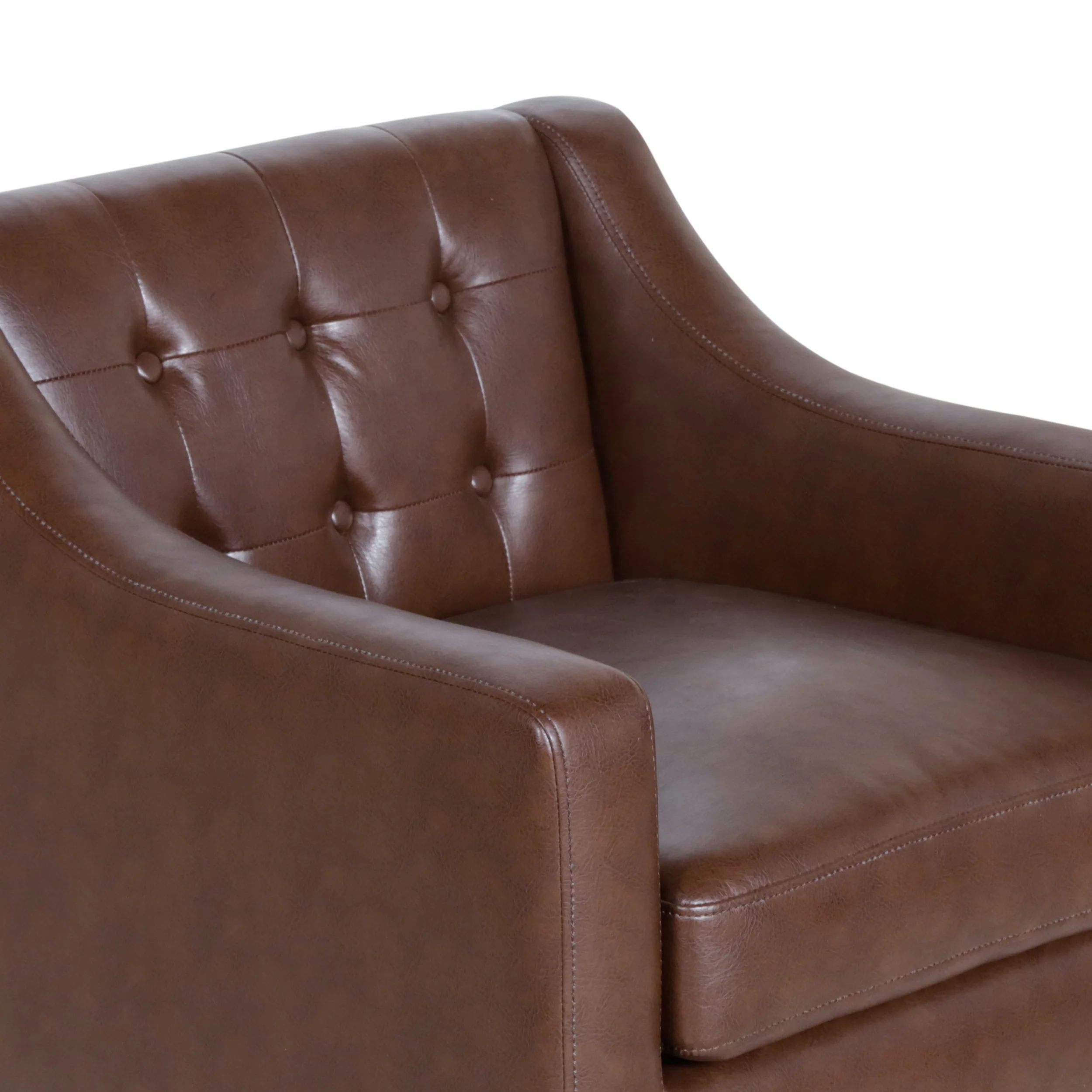 Aragon Contemporary Faux Leather Tufted Accent Chair - furnishings