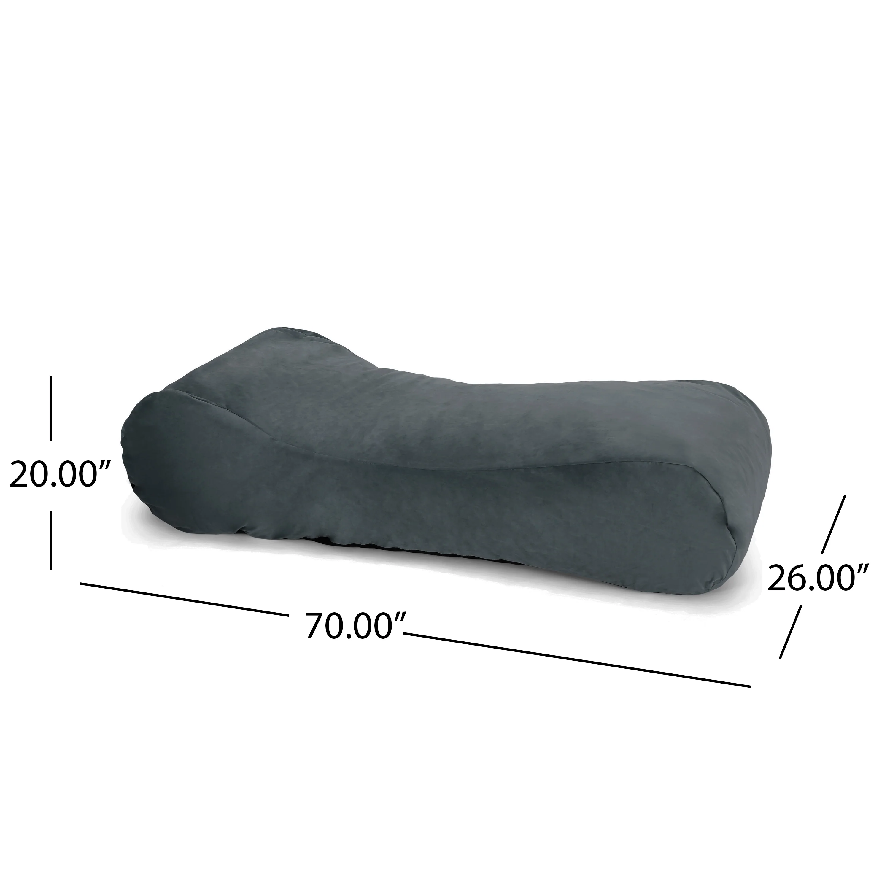 Brookover Modern Velvet 6 Foot Bean Bag Lounger - furnishings