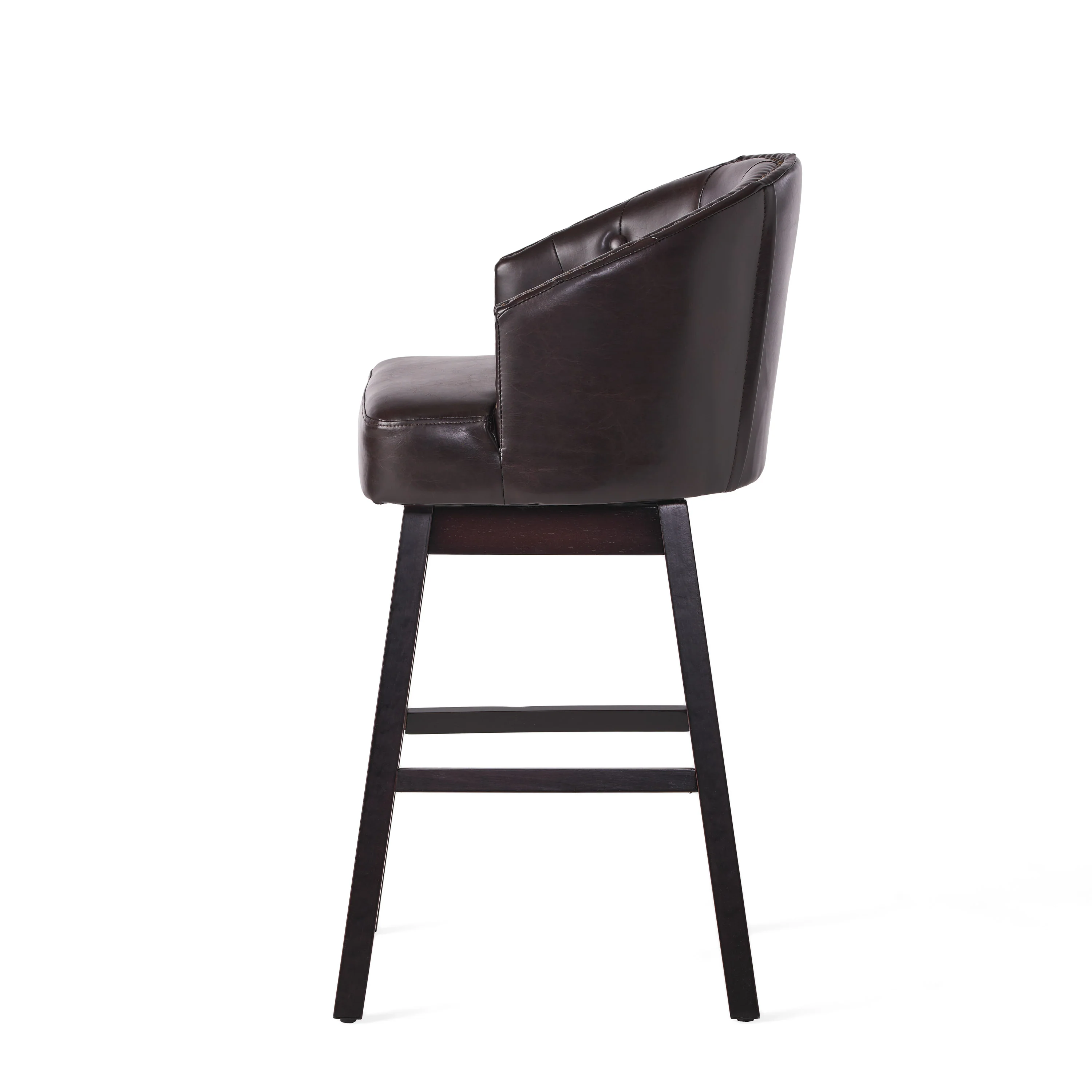Westman 30-Inch Brown Leather Swivel Backed Barstool (Set of 2) - furnishings