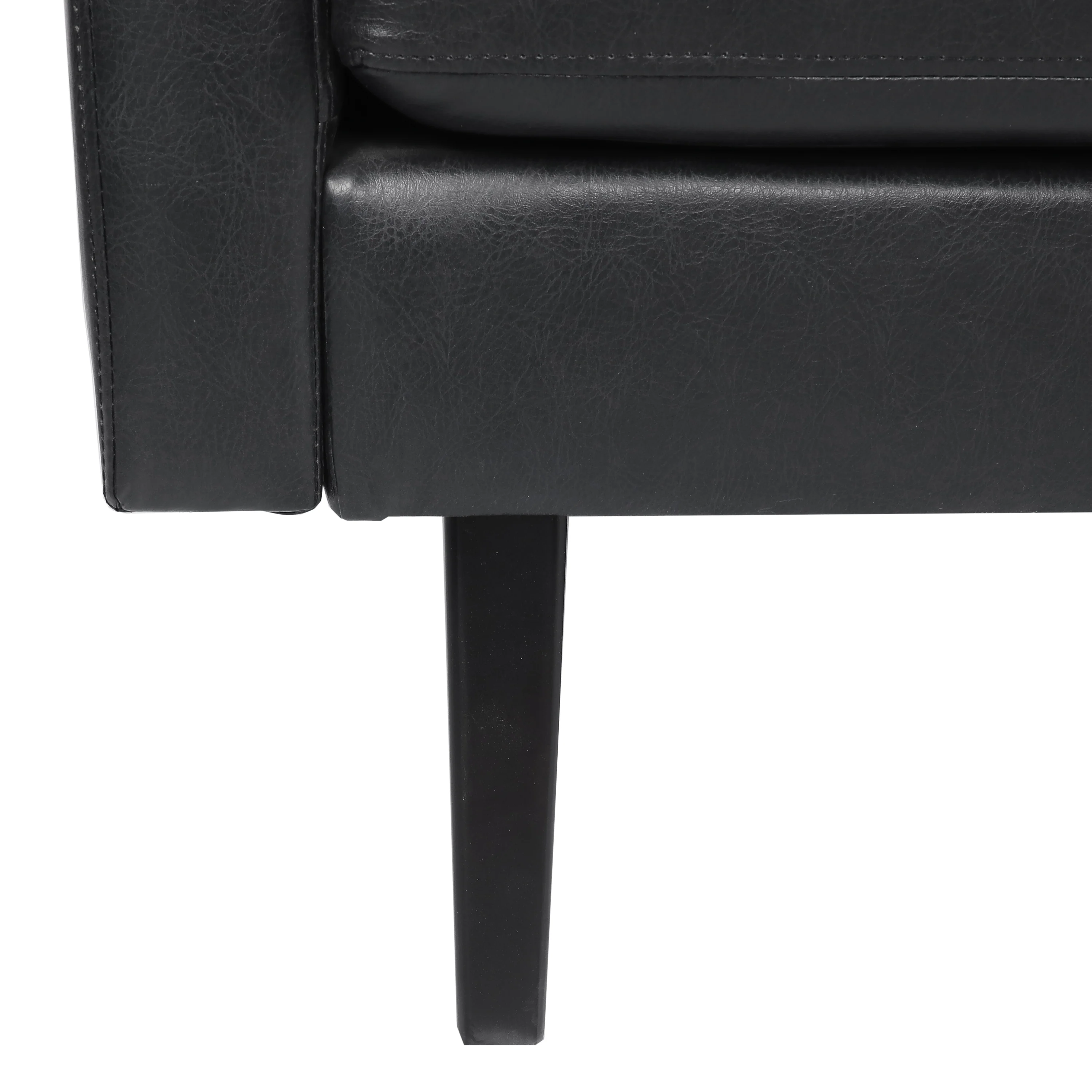 Dowd Mid Century Modern Faux Leather 3 Seater Sofa - furnishings