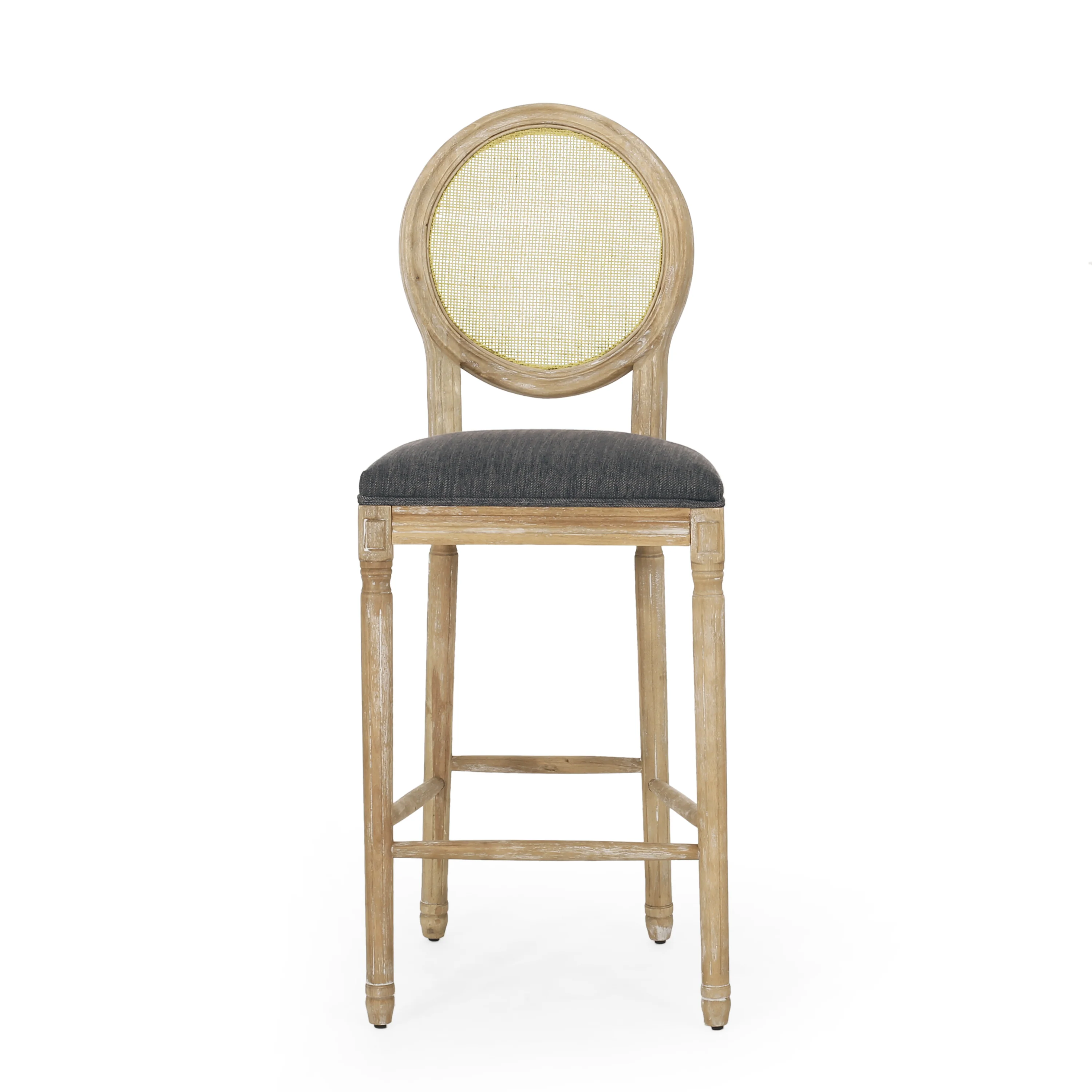 Salton French Country Wooden Barstools with Upholstered Seating (Set of 2) - furnishings