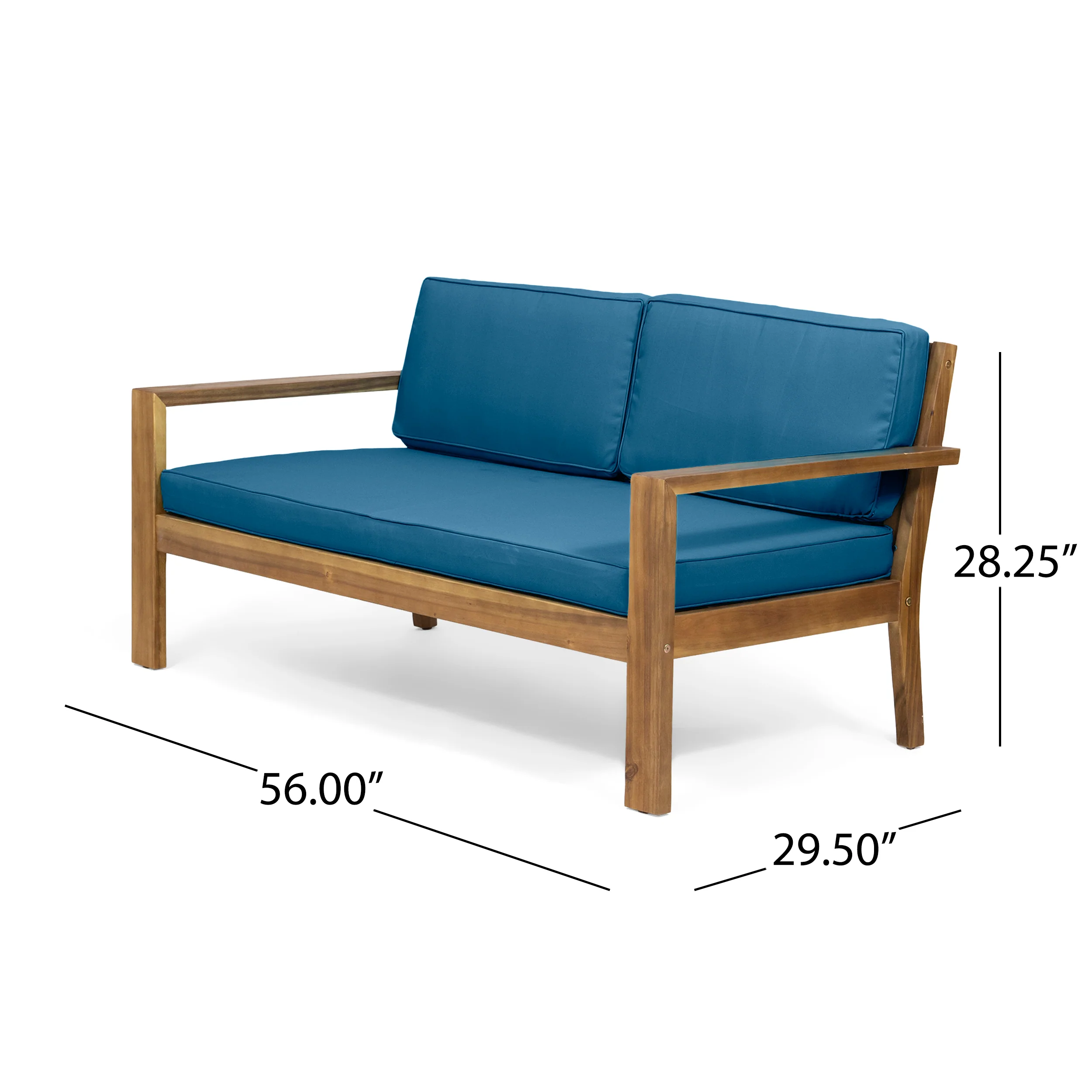 Gloria Outdoor 4 Seater Acacia Wood Chat Set with Cushions - furnishings