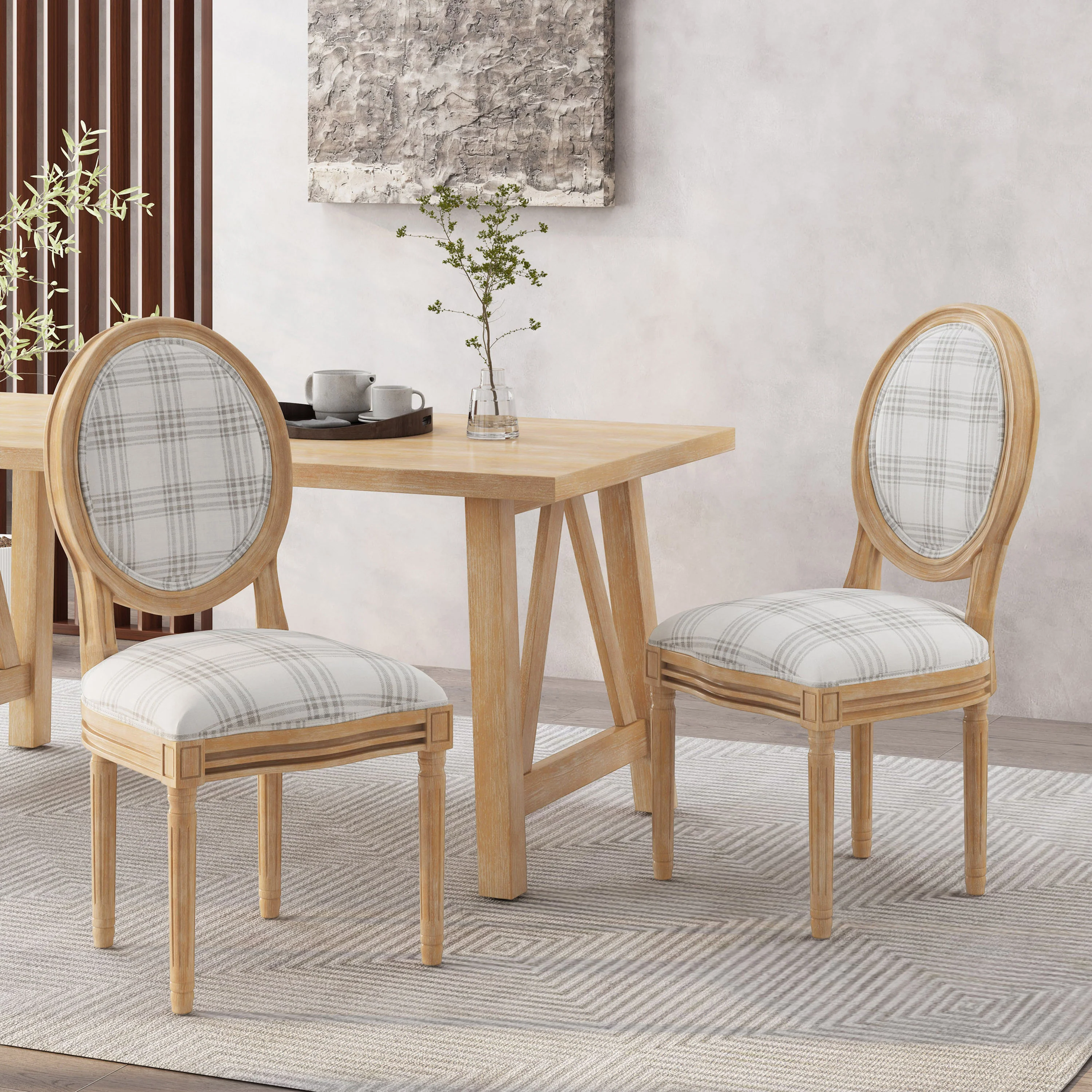 Lariya French Country Fabric Dining Chairs - furnishings