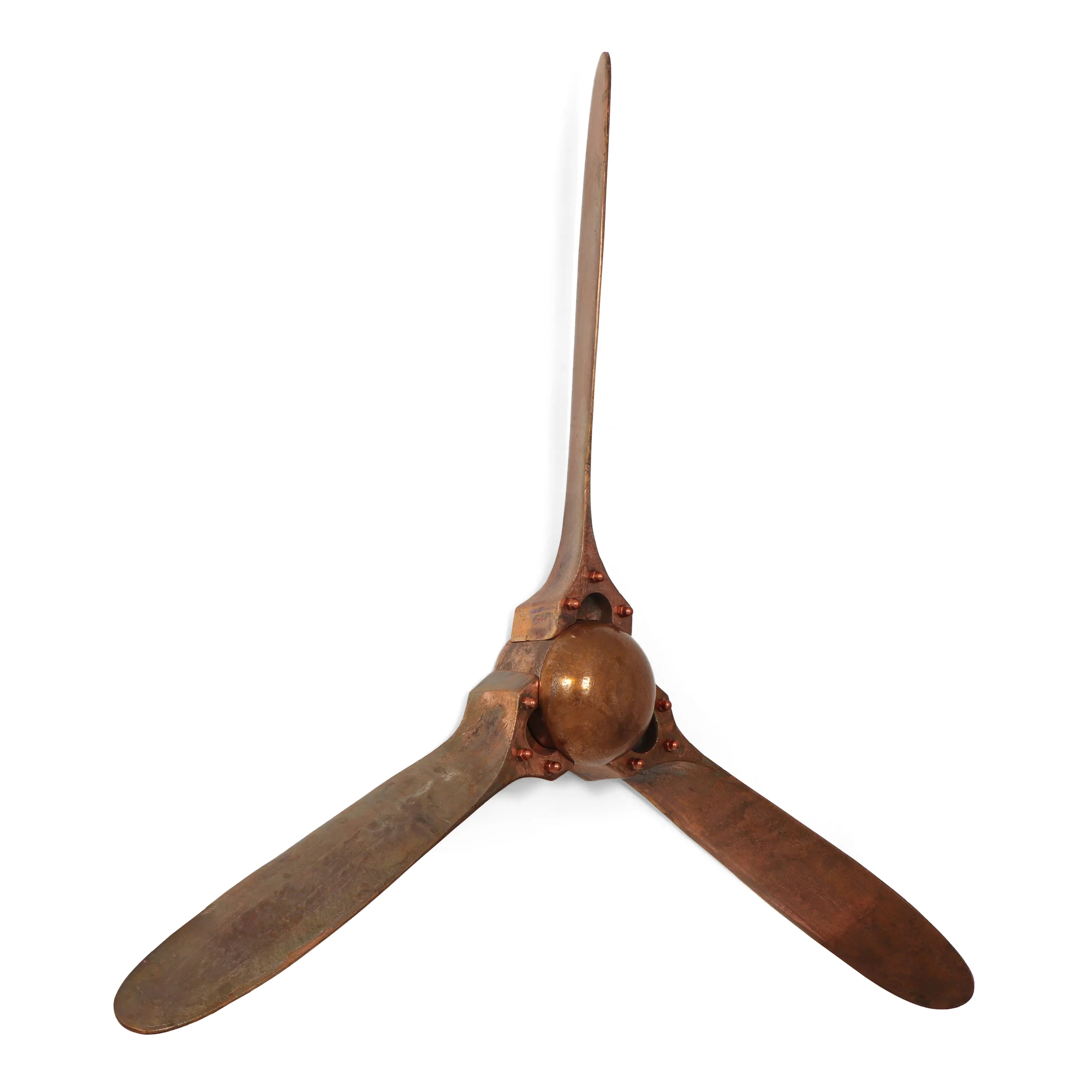Vanlue Handcrafted Aluminum Propeller Wall Decor, Burnt Copper - furnishings